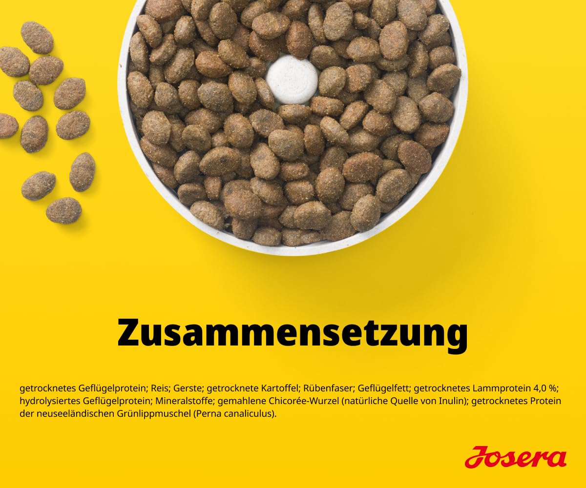 JOSERA Adult Large Optiness Lamm & Reis (1 x 12,5 kg) | Premium Trockenfutter für ausgewachsene Hunde | eiweißreduziert | weizenfrei | wertvolle Fettsäuren | XL-Kroketten gegen Schlingen