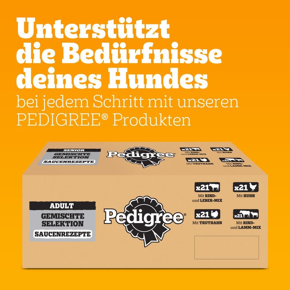PEDIGREE DOGCARE Hundefutter Portionsbeutel Chunks in Soße Adult 40 x 100g