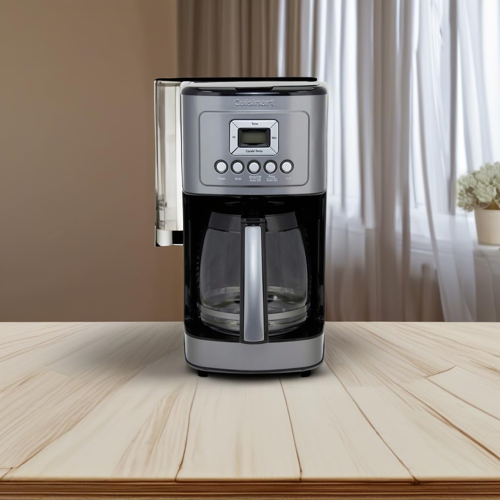 Cuisinart 14-Cup Coffee Maker, Programmable PerfecTemp Glass Carafe Coffee Machine with 1-4 Cup Setting, Brew Strength Control and Pause, Stainless Steel, DCC-3200NAS
