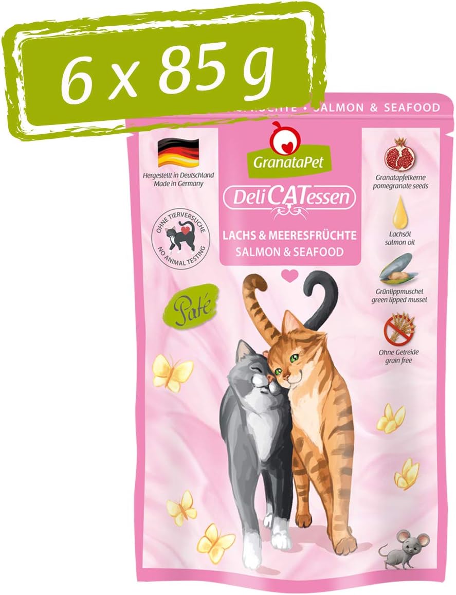 GranataPet DeliCatessen Huhn PUR, Nassfutter für Katzen, Futter ohne Getreide & ohne Zuckerzusätze, Katzenfutter mit hohem Fleischanteil & hochwertigen Ölen, 6 x 400 g