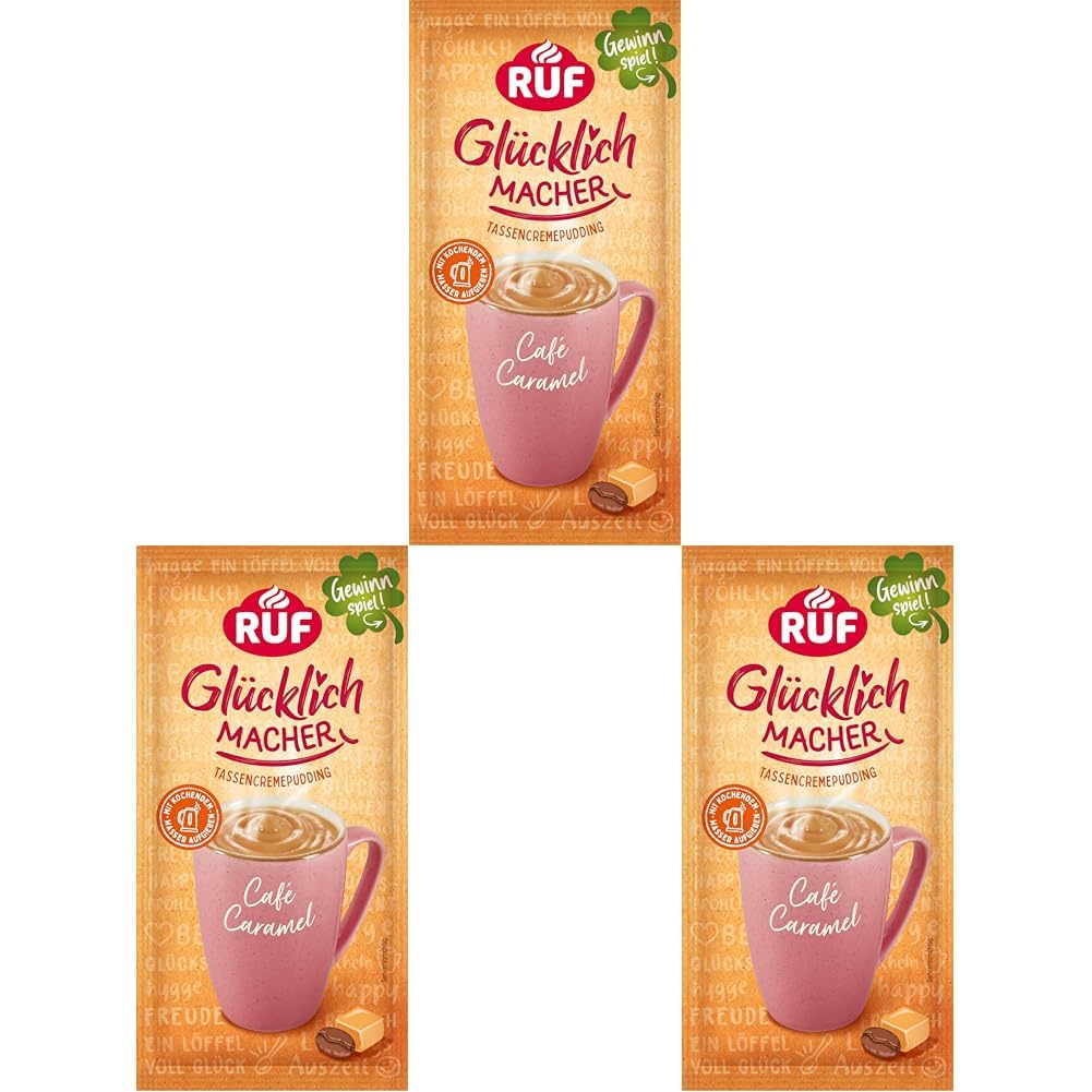 RUF Glücklichmacher Tassenpudding Schokolade, Cremepudding für schnelle Desserts, Tassencremepudding, nur Wasser hinzufügen, 1 x 59g Beutel