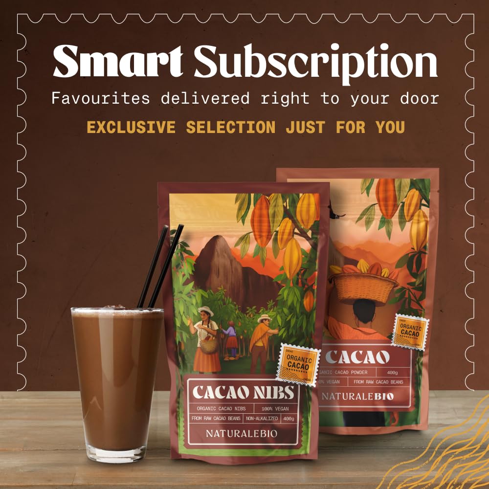 NaturaleBio Kakao Pulver Bio 1kg. Organic Cacao Pulver, Roh & Ungesüßt, Ideal für Getränke, Smoothies & Backen, Reich an Magnesium & Phosphor, Geprüft auf Schwermetalle