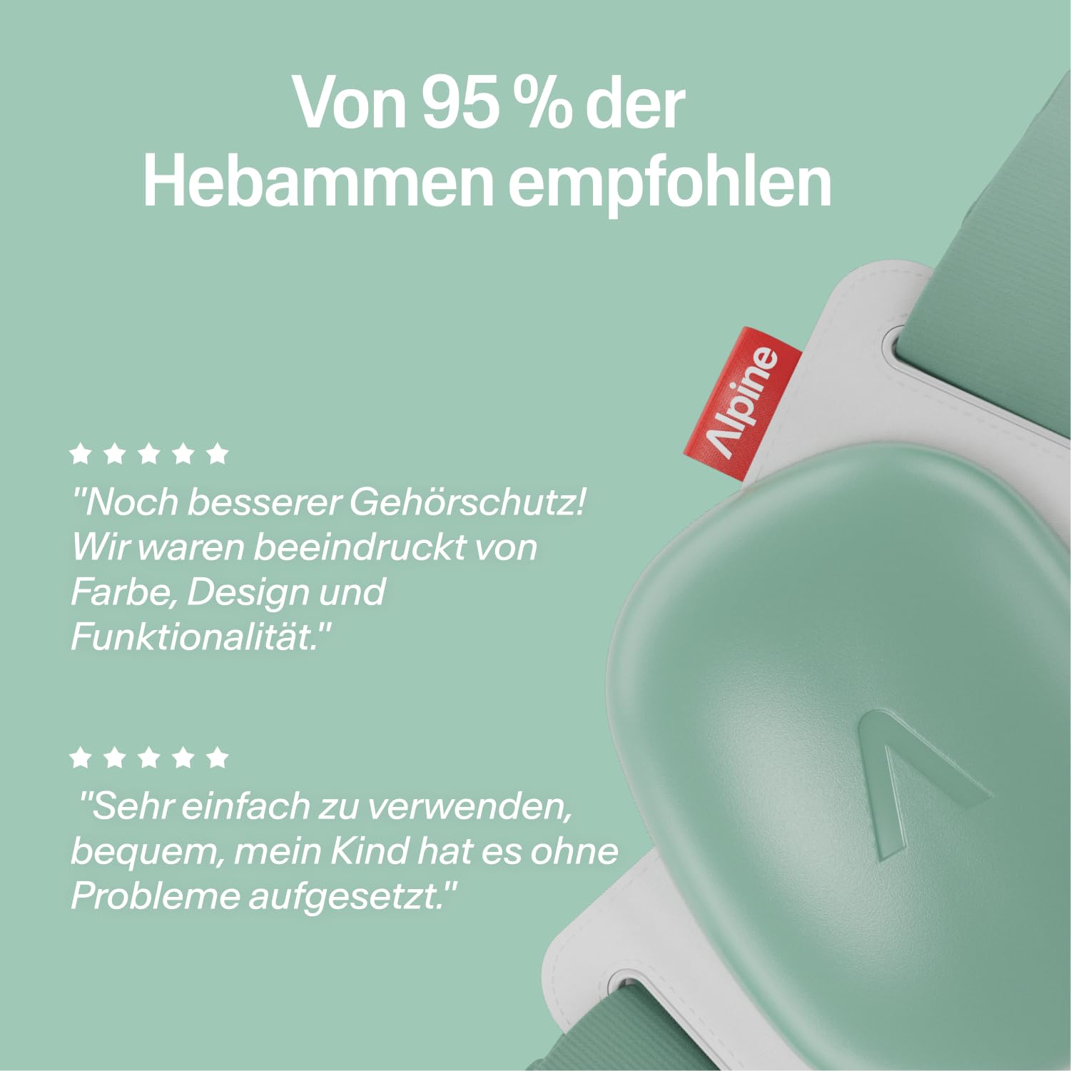Alpine Muffy Baby Classic - Gehörschutz für Babys - Verstellbares ANTI-SLIP-Kopfband bis 48 Monate - In Deutschland auf Sicherheit getestet - Lärmschutz Kopfhörer verhindert Gehörschäden, Schwarz