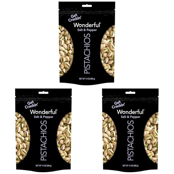 Wonderful Pistachios In Shell, Salt & Pepper Flavored Nuts, 48 Ounce Bag, Protein Snacks, Gluten Free, Healthy Snacks for Adults