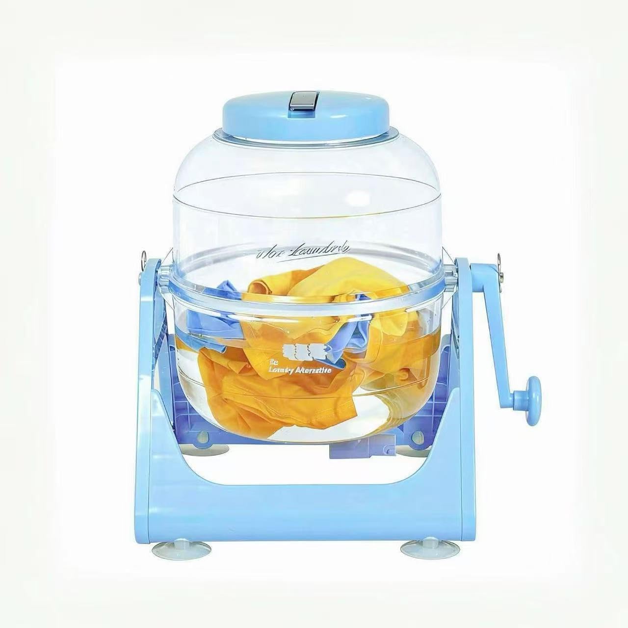 WonderWash Portable Washing Machine for Apartment & Tiny Spaces - Manual Hand Clothes Washer with Retro Design - Clean Laundry Anywhere with Our Countertop, Non-Electric, Small Washer (Transparent)