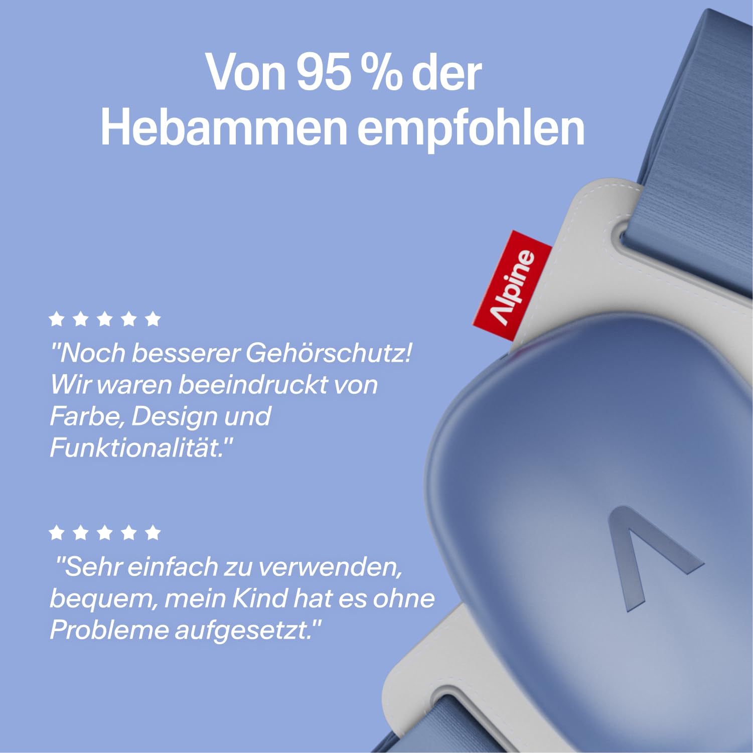 Alpine Muffy Baby Classic - Gehörschutz für Babys - Verstellbares ANTI-SLIP-Kopfband bis 48 Monate - In Deutschland auf Sicherheit getestet - Lärmschutz Kopfhörer verhindert Gehörschäden, Schwarz