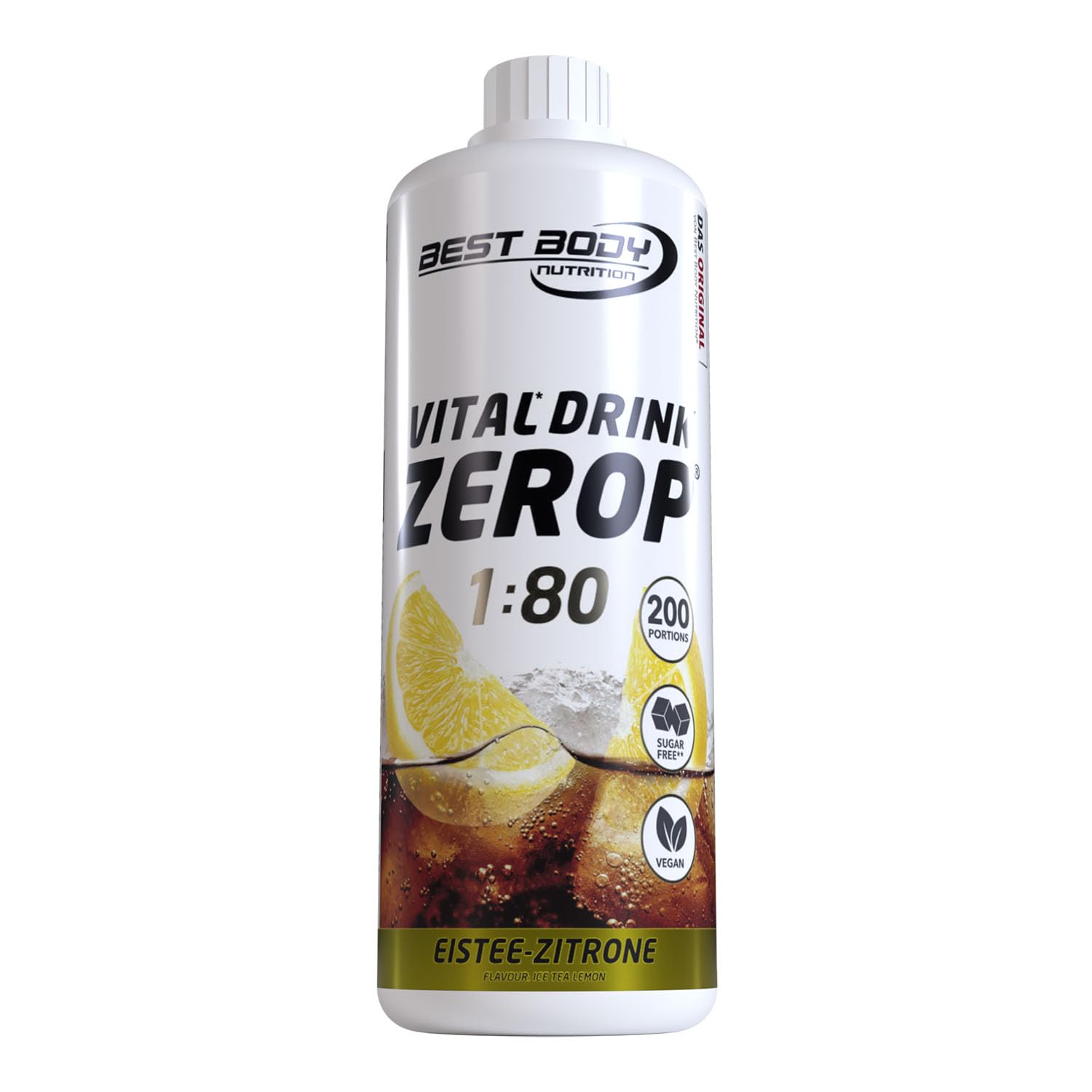 Best Body Nutrition ZEROP Vital Zuckerfreies Getränkekonzentrat Sirup Kirsche Ohne Aspartam 1 L ergibt 80 L Getränk Fitness Drink mit Vitaminen B1 B6 Niacin Kalorienarm Wassersprudler