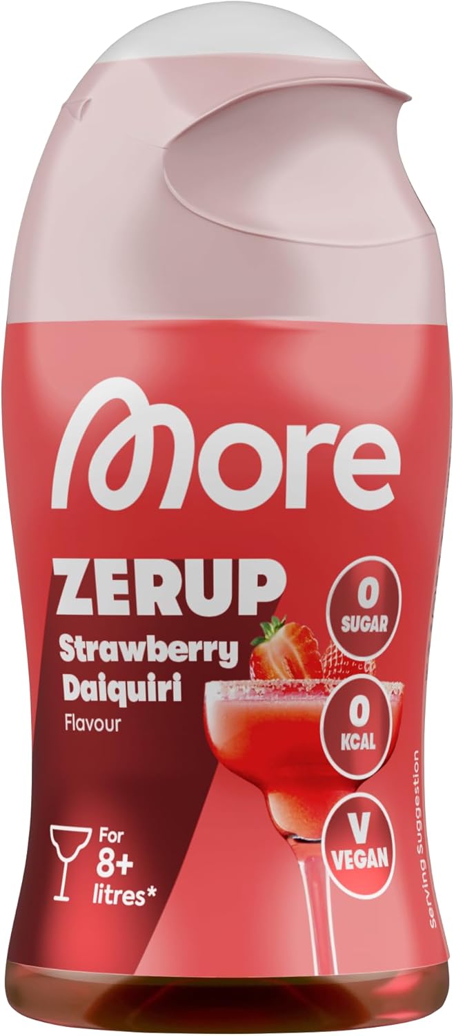 MORE Zerup, Peach Iced Tea, 65 ml, für bis zu 8 l Fertiggetränk, zuckerfreier Sirup mit u.a. echten Fruchtextrakten, vegan, zero Kalorien - made in Germany
