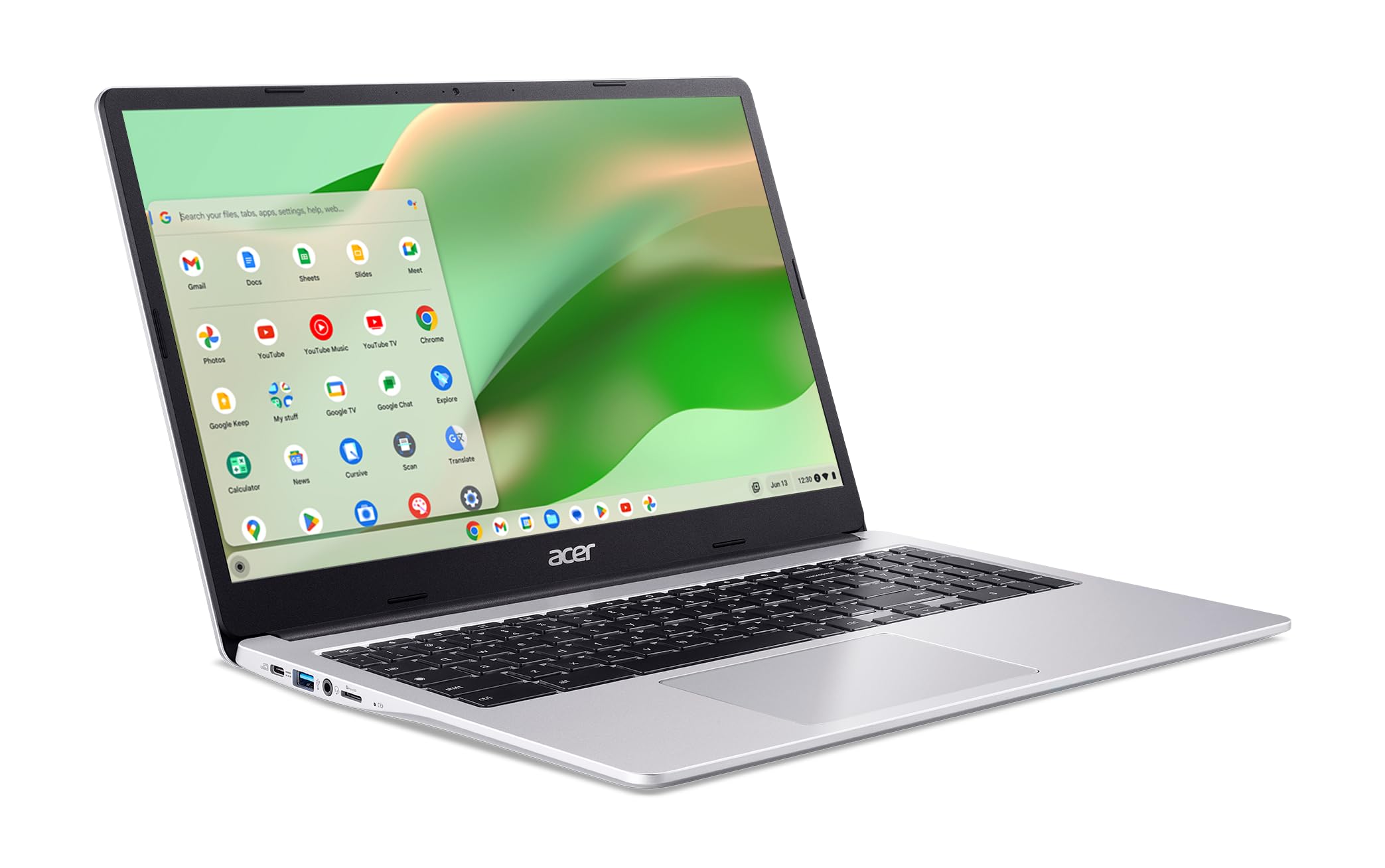Acer Chromebook 315 Laptop, Celeron N4500, 15.6" Full HD IPS Display, 4GB LPDDR4X, 64GB eMMC, Wi-Fi 6, DTS Audio, USB Type-C, Chrome OS, CB315-4H-C8XU, Silver