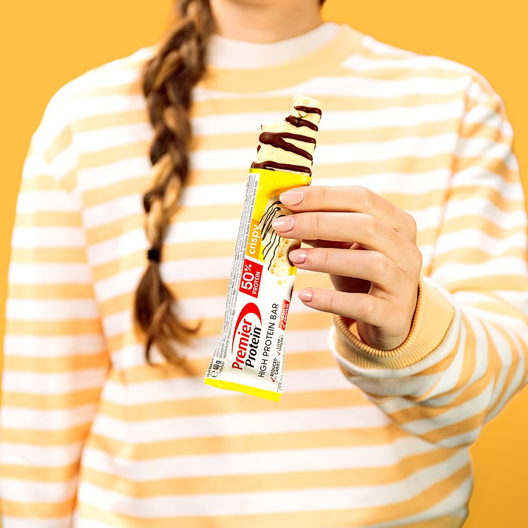 Premier Protein - High Protein Bar 50% - Double Chocolate Cookie - 16x40g - Zuckerarm - Kohlenhydratarm - palmölfrei