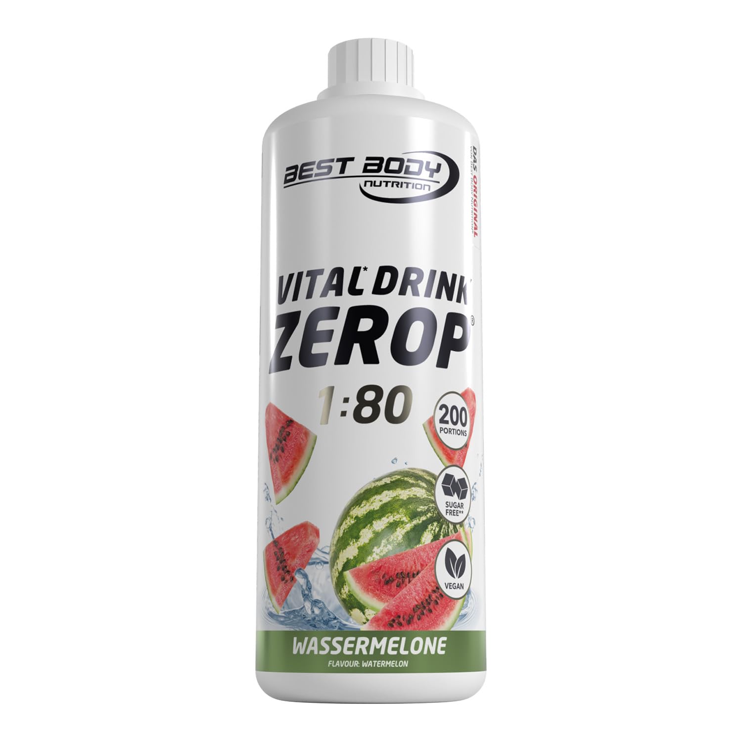 Best Body Nutrition ZEROP Vital Zuckerfreies Getränkekonzentrat Sirup Kirsche Ohne Aspartam 1 L ergibt 80 L Getränk Fitness Drink mit Vitaminen B1 B6 Niacin Kalorienarm Wassersprudler