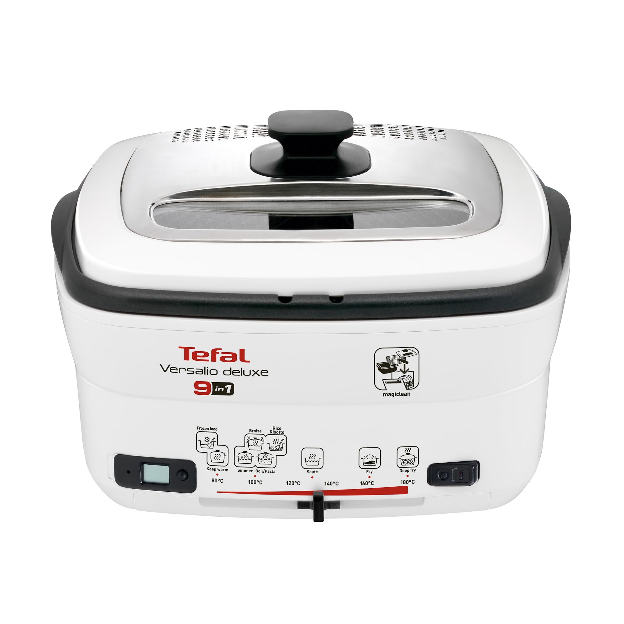 Tefal Oleoclean Pro Fritteuse 3,5L für knusprige Pommes, 2300W Edelstahl Friteuse mit Öl-Filterung, Herausnehmbarer Ölbehälter 1,2kg, Timer & Thermostat, Spülmaschinenfest, Schwarz/Edelstahl