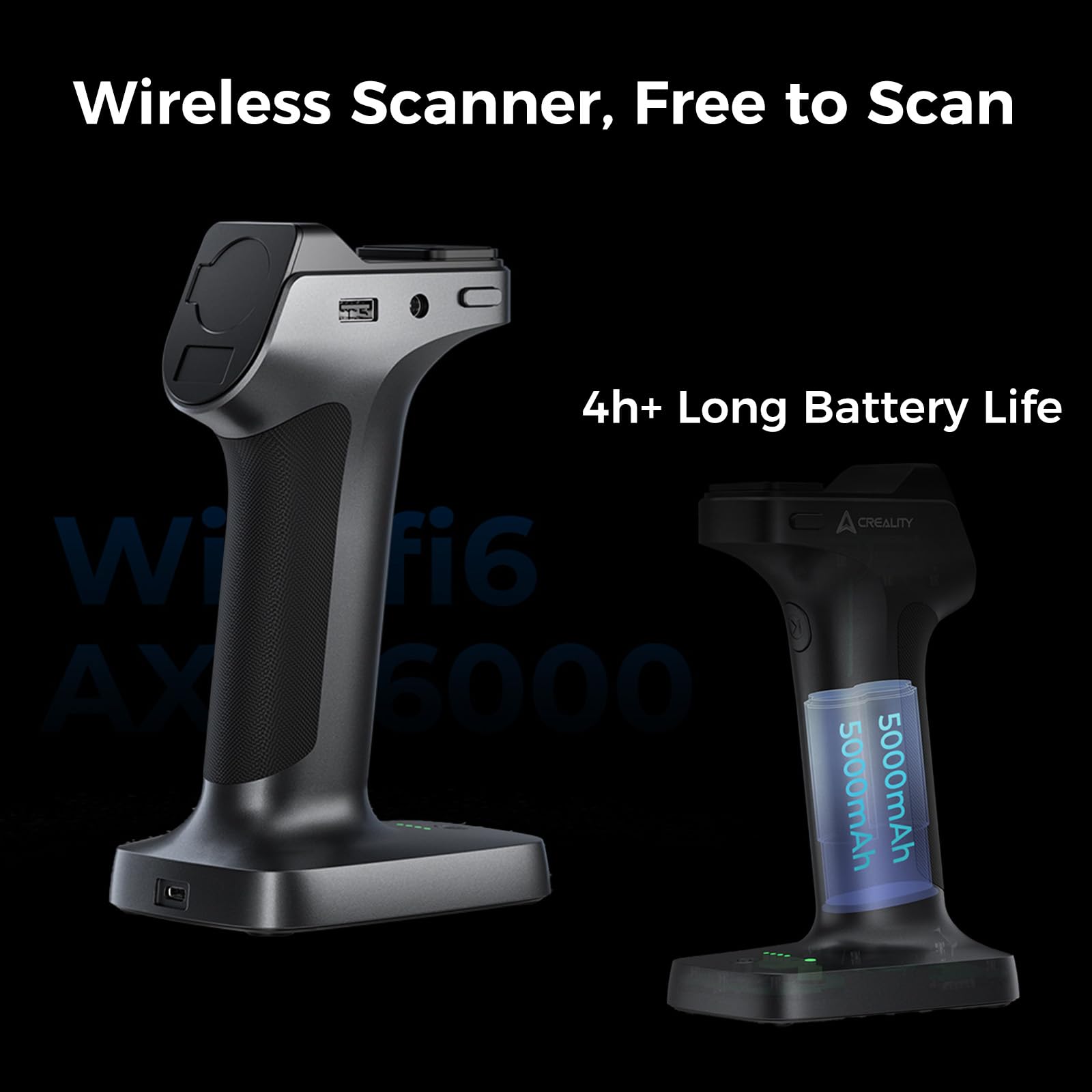 Creality Sermoon S1 3D Scanner, High-Precision 0.02mm Metrology-Grade 3D Scanner for 3D Printing with Blue/IR Laser, Exclusive Single-line Deep Hole scanning Technology, Wireless Support