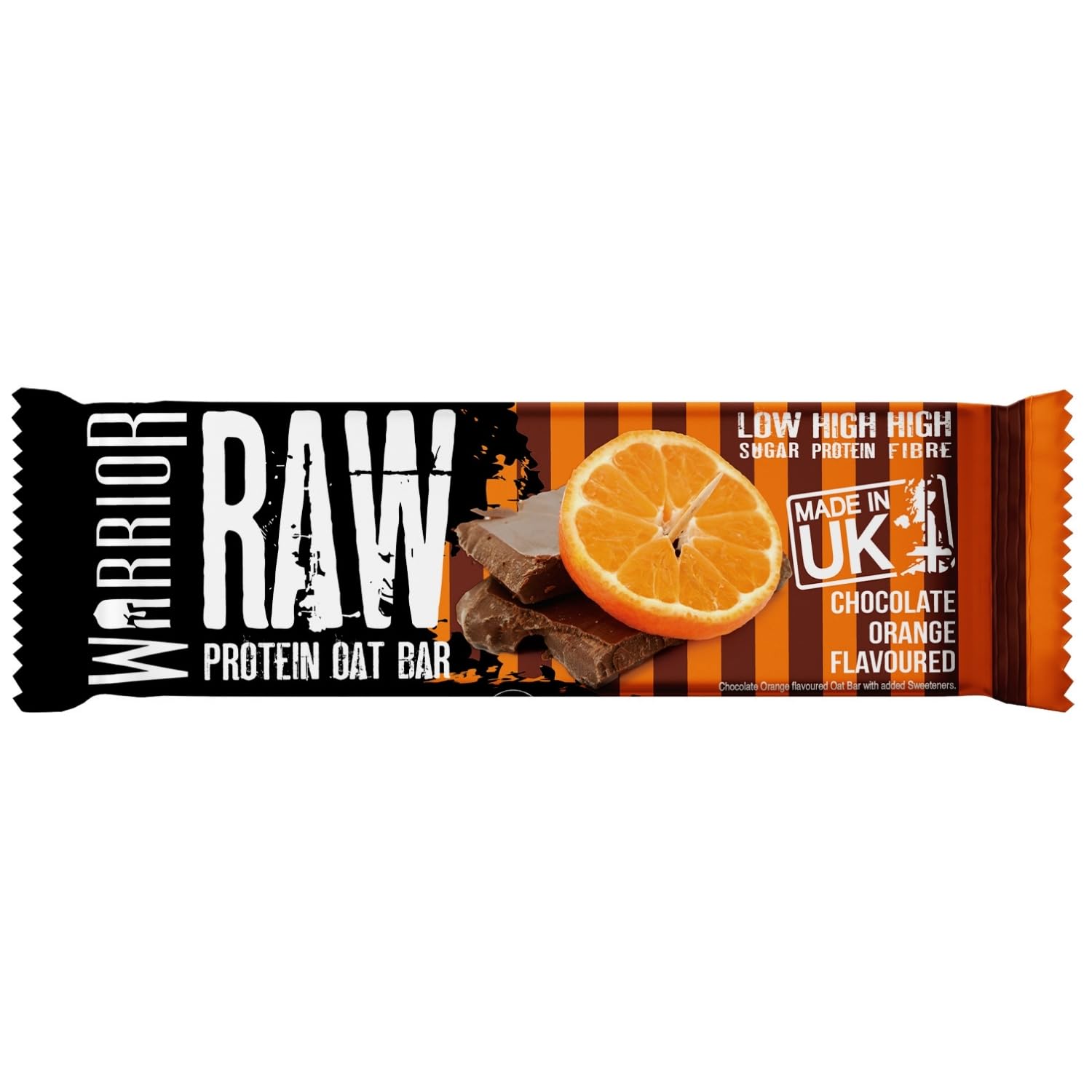 Warrior Raw Proteinriegel 12 x 75 g – Ballaststoffreicher Haferriegel mit Protein, High Protein Snack ohne Zucker, Natürlicher Haferflocken Riegel mit Präbiotika – Schoko-Brownie