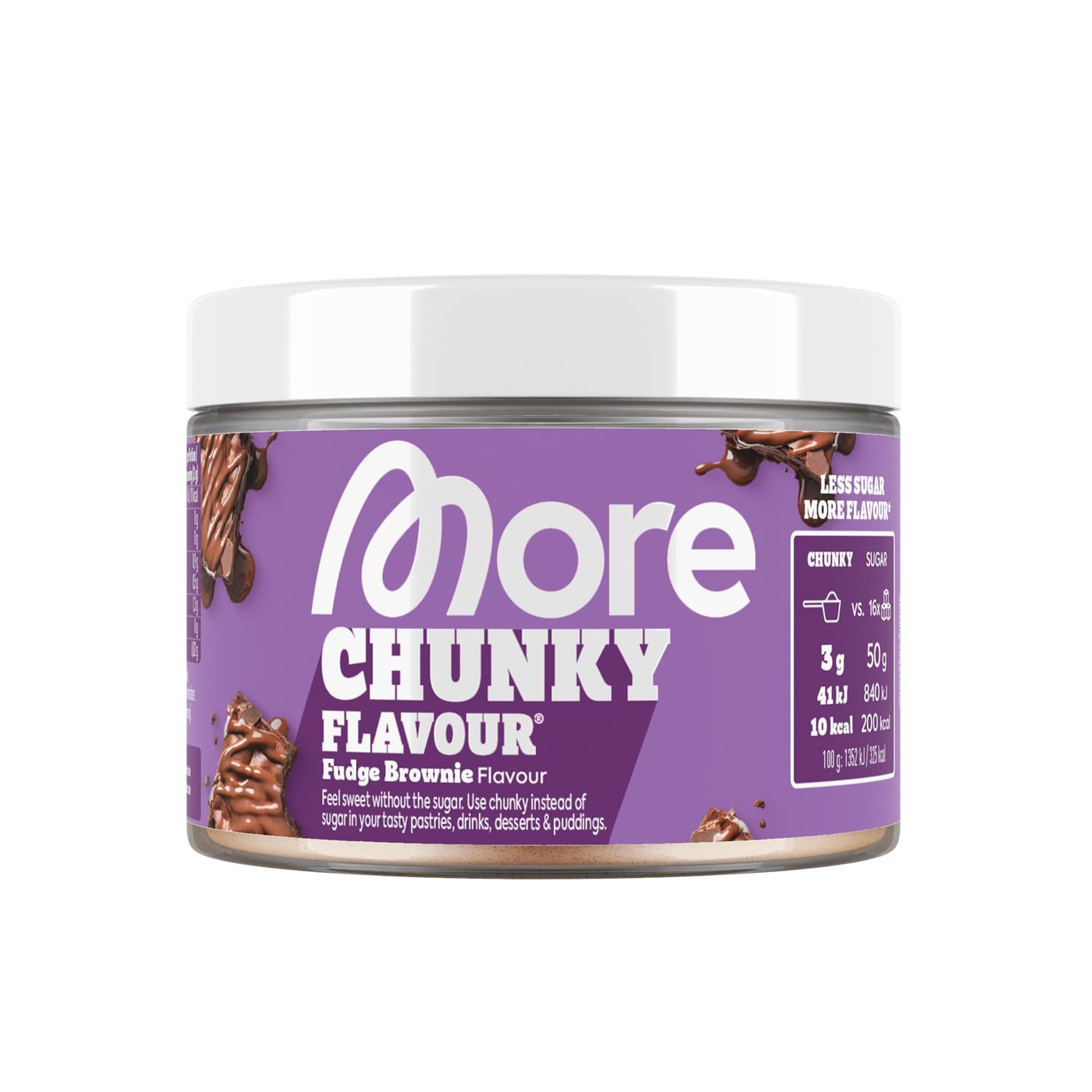 MORE Chunky Flavour, Vanilla Perfection, 150 g, vegan, Geschmackspulver zum Süßen, ohne viel Zucker und Kalorien, mit Inulin und Laktase - made in Germany