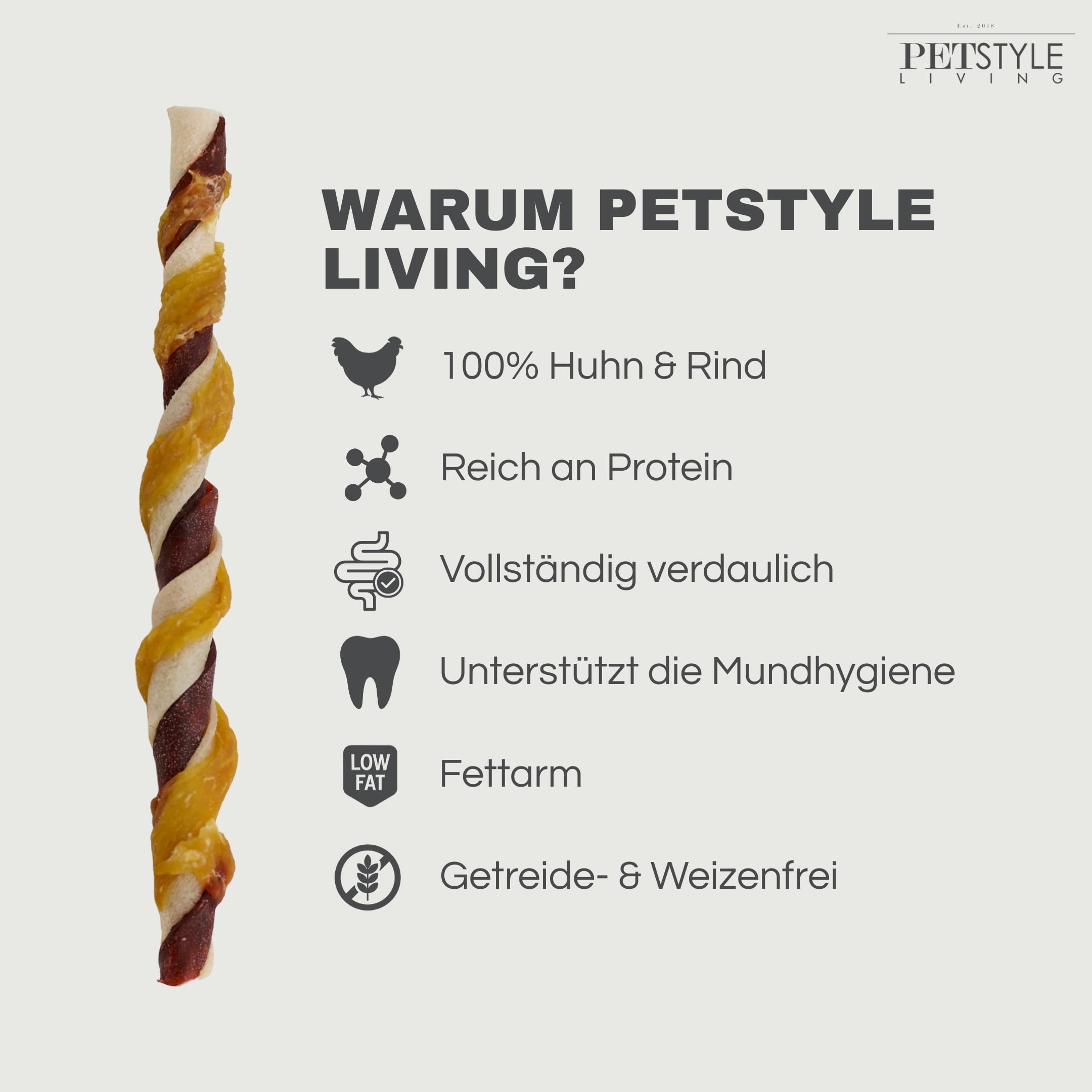 Kaustange mit Huhn - Hundesnack - 12,5cm - 100 Stück