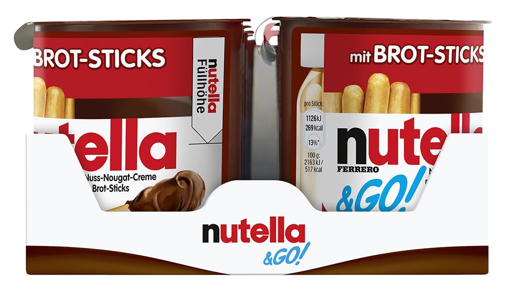 nutella - Nuss-Nougat-Creme, 1 Glas mit 750g, leckere Haselnuss-Schoko-Creme als Aufstrich oder für Rezepte