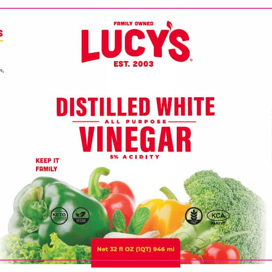 Lucy's Family Owned - Natural Distilled White Vinegar, 1 Gallon (128 oz) - 5% Acidity (White Vinegar, 1 Gallon (128 fl oz.))