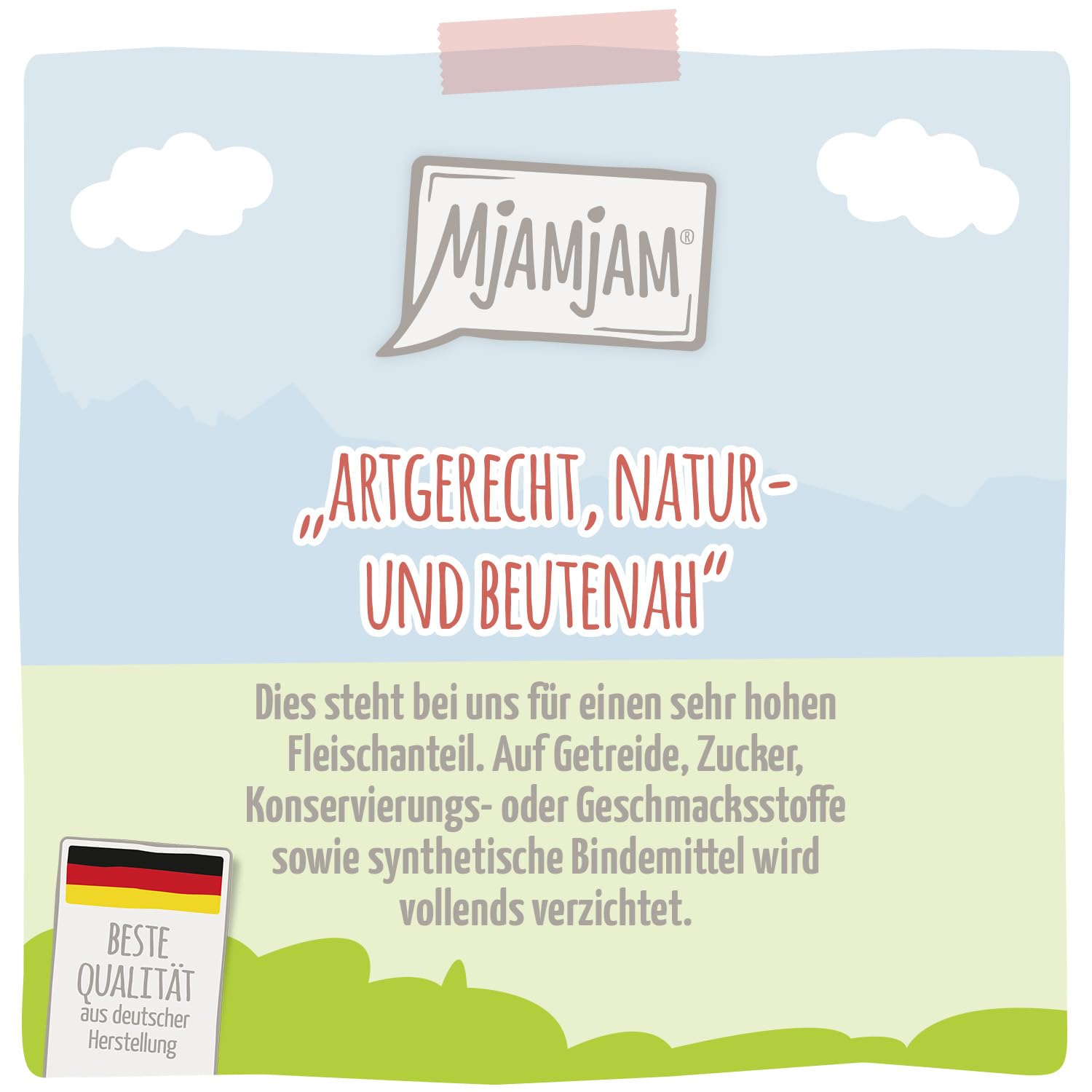 MjAMjAM - Premium Nassfutter für Katzen - saftiges Huhn an leckeren Möhrchen, 6er Pack (6 x 400 g), getreidefrei mit extra viel Fleisch