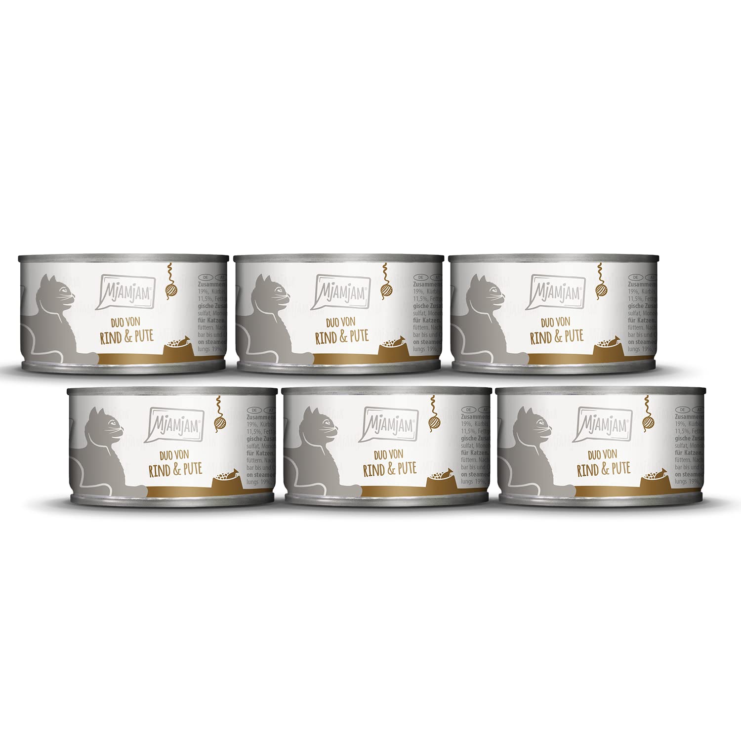MjAMjAM - Premium Nassfutter für Katzen - saftiges Huhn an leckeren Möhrchen, 6er Pack (6 x 400 g), getreidefrei mit extra viel Fleisch