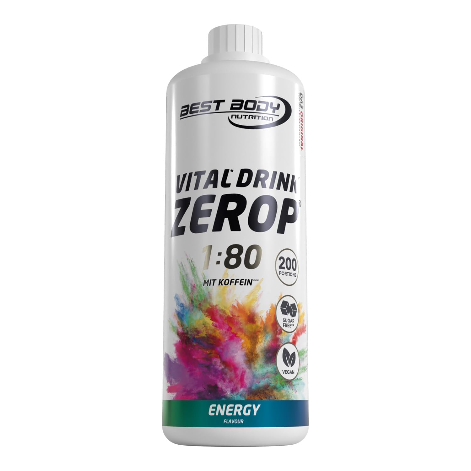 Best Body Nutrition ZEROP Vital Zuckerfreies Getränkekonzentrat Sirup Kirsche Ohne Aspartam 1 L ergibt 80 L Getränk Fitness Drink mit Vitaminen B1 B6 Niacin Kalorienarm Wassersprudler