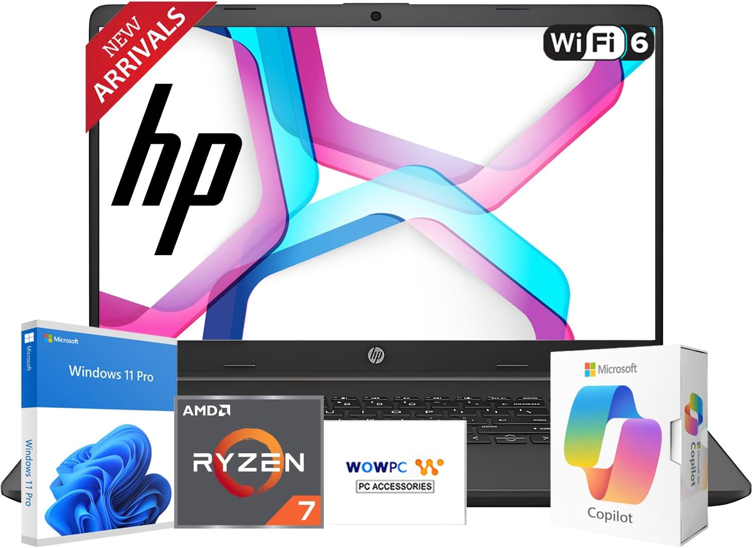 HP 2026 New 15.6" FHD Business Laptop with MS 365 for the Web, AMD Ryzen 7 7730U(Outperforms Intel Core i9-11950H), 8GB DDR5, 256GB PCIe, Fast Charging Speed, 14.5-Hour Battery Life, Windows 11 Pro