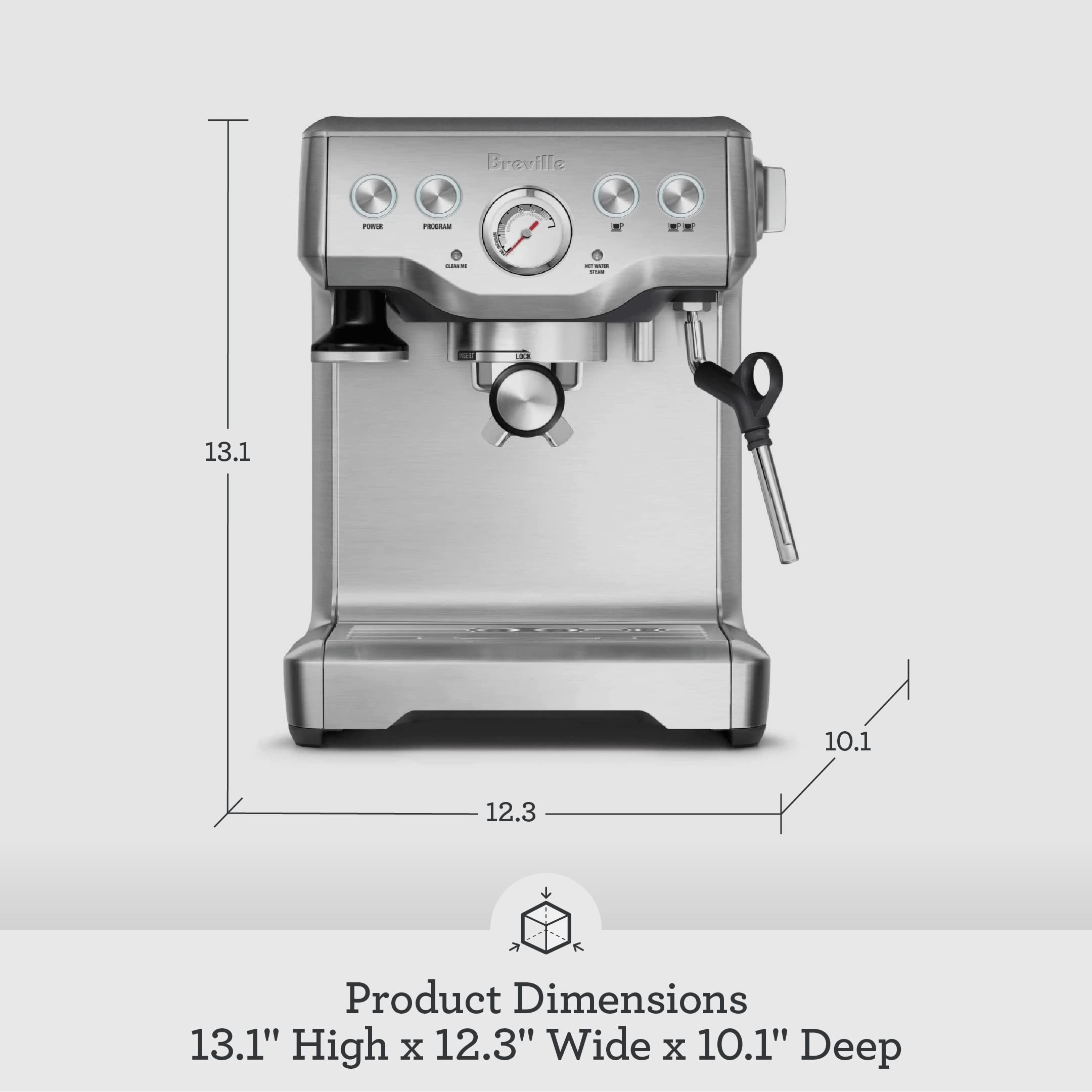 Breville Infuser Espresso Machine BES840XL, 10.25 x 12.5 x 13.25 Inches, Black Sesame