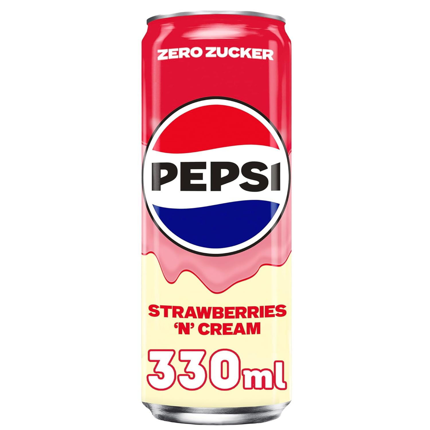 Pepsi Zero Zucker Strawberry 'n' Cream Geschmack in der Dose, Einweg (24 x 0,33l)