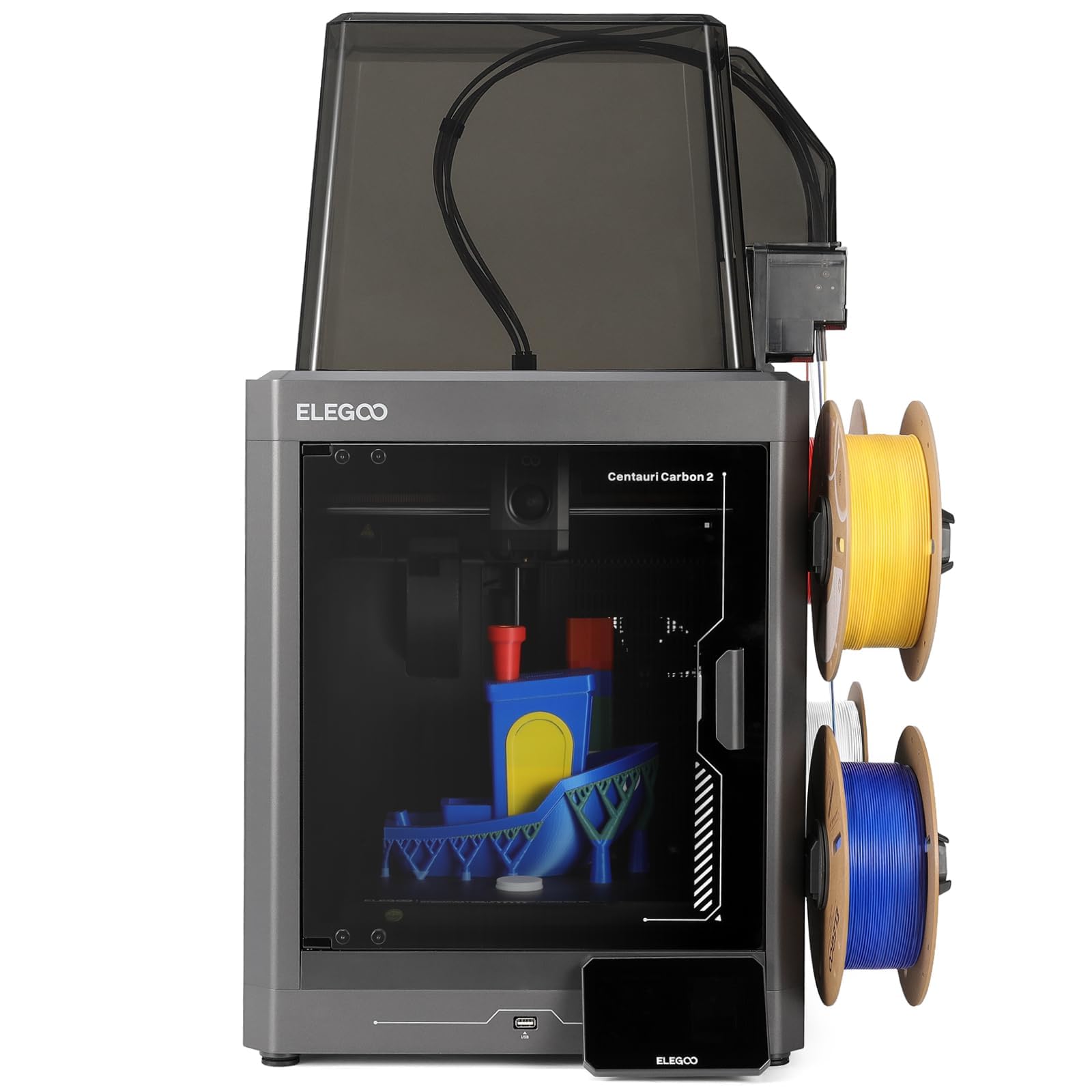 ELEGOO Centauri Carbon 3D Printer, CoreXY 500mm/s High Speed Printing with Auto Calibration, 320°C Nozzle and Built-in Camera, Ready to Print Out of the Box, 256x256x256mm Printing Size