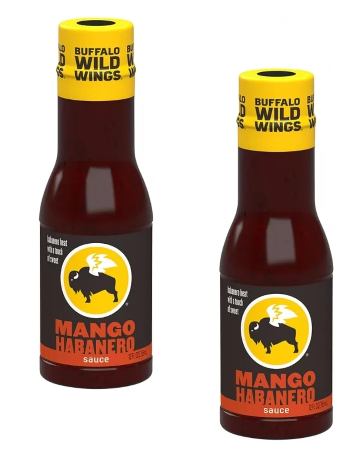 Buffalo Wild Wings Mango Habanero Sauce - Pack of 2 - Elevate your Sauce Game - Feel the Burn with Mango Habanero - Two Sensations One Bottle