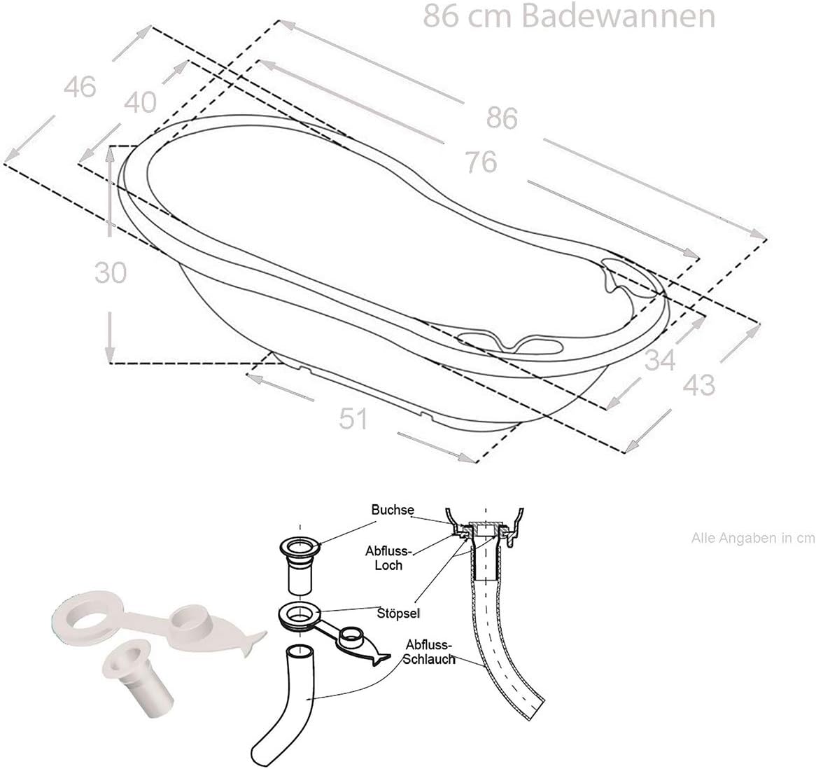 Baby Badewanne mit Gestell 4 Set TÜV Rheinland zertifiziert! Babybadewannen + Baby Badewannensitz +Abfluss + Gestell - Babywanne mit Ständer! Baby Pflegeset für Neugeborene.