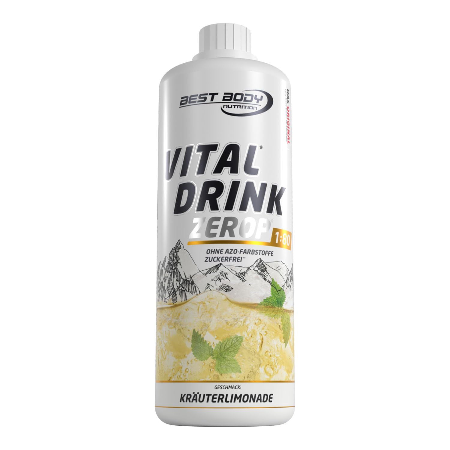 Best Body Nutrition ZEROP Vital Zuckerfreies Getränkekonzentrat Sirup Kirsche Ohne Aspartam 1 L ergibt 80 L Getränk Fitness Drink mit Vitaminen B1 B6 Niacin Kalorienarm Wassersprudler