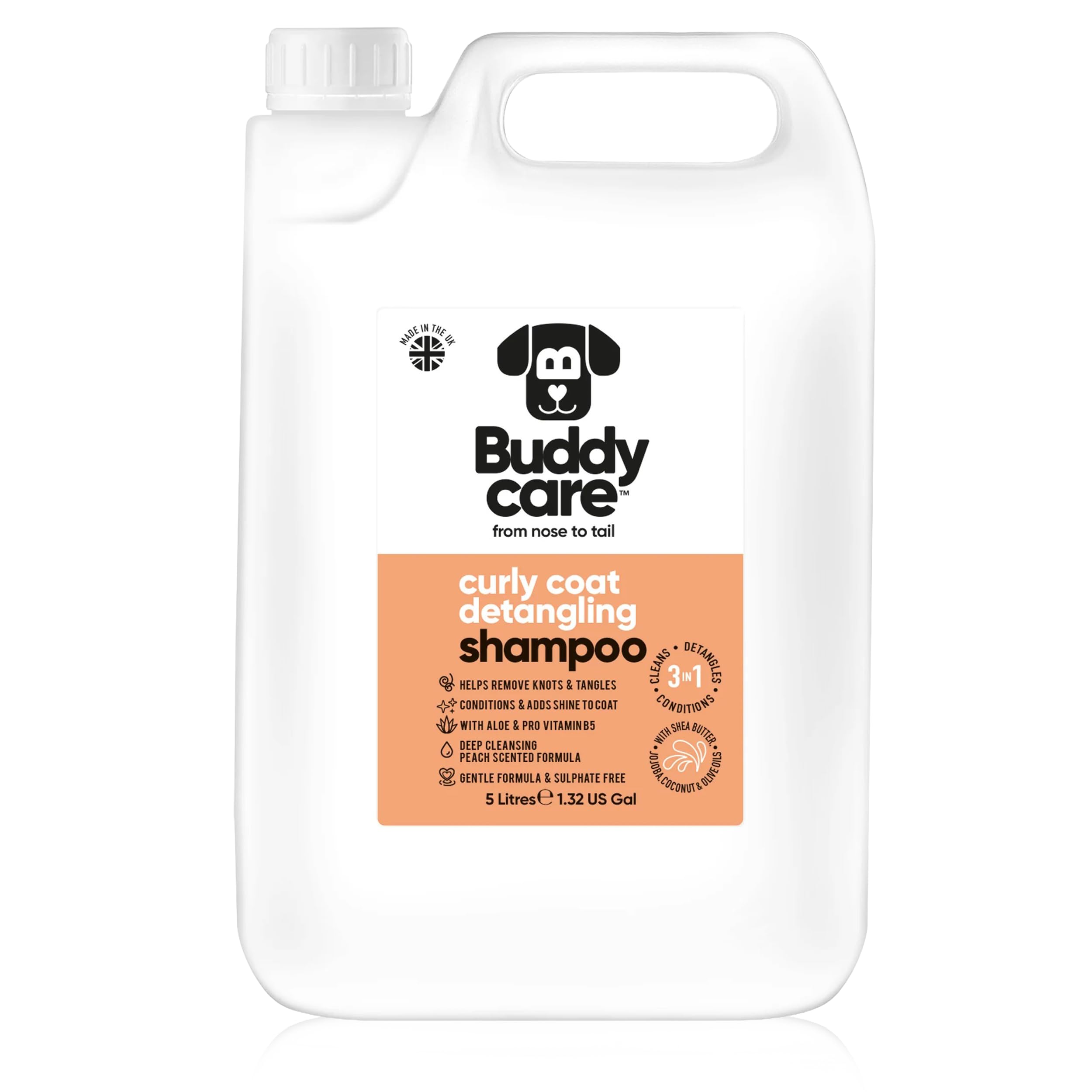 2in1 Hundeshampoo und Conditioner von Buddycare (500ml) - Praktisches Hundeshampoo langhaar und welpen Shampoo Mit Aloe Vera und Pro-Vitamin B5 Rückfettendes Shampoo Für Alle Hunderassen