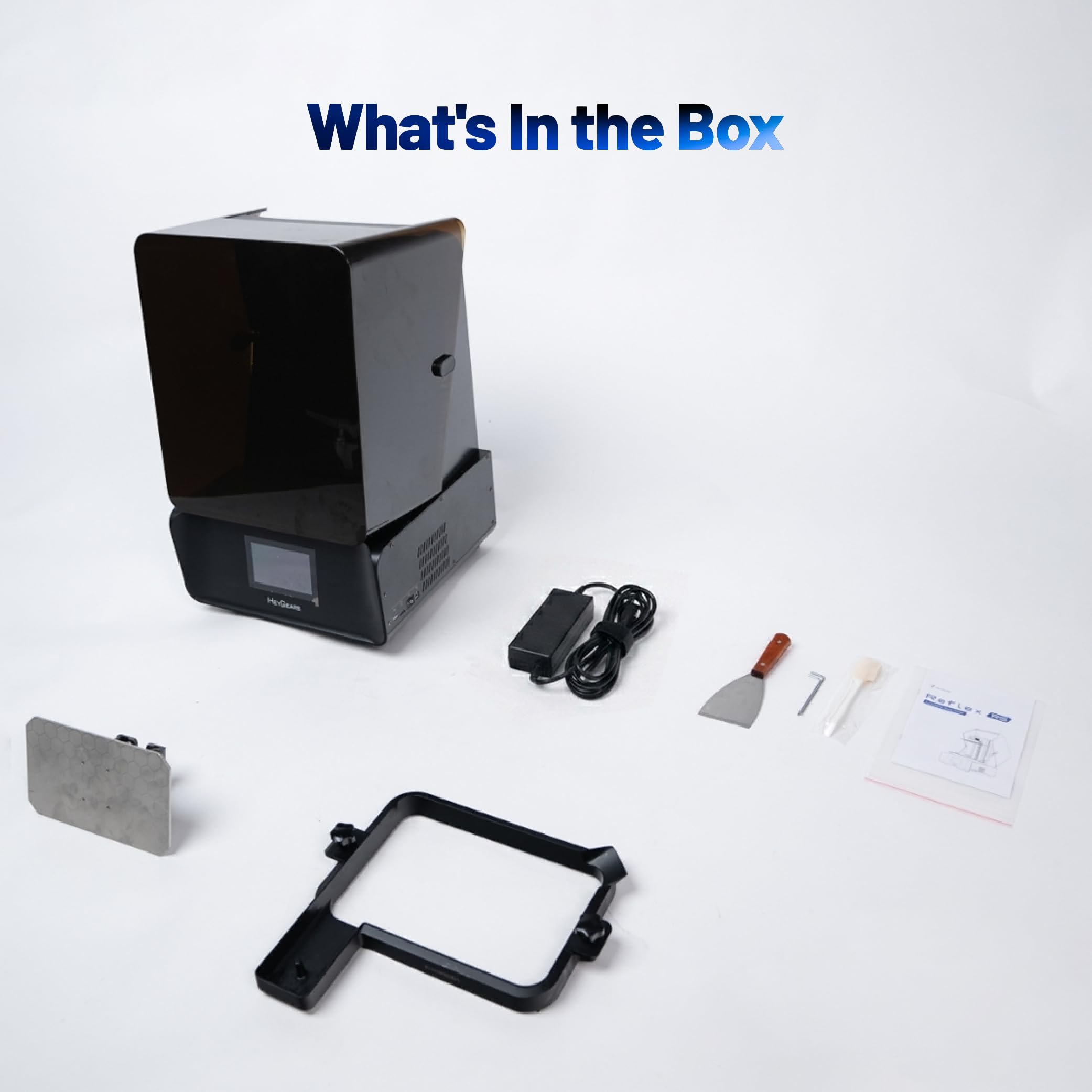 Heygears Reflex RS Turbo Resin 3D Printer with Amber Screen, High Contrast Ratio of 566:1, Delivering ±2μm High Precision and 4.5s/Layer High Speed, C5 Industrial Z-Axis and Auto Leveling