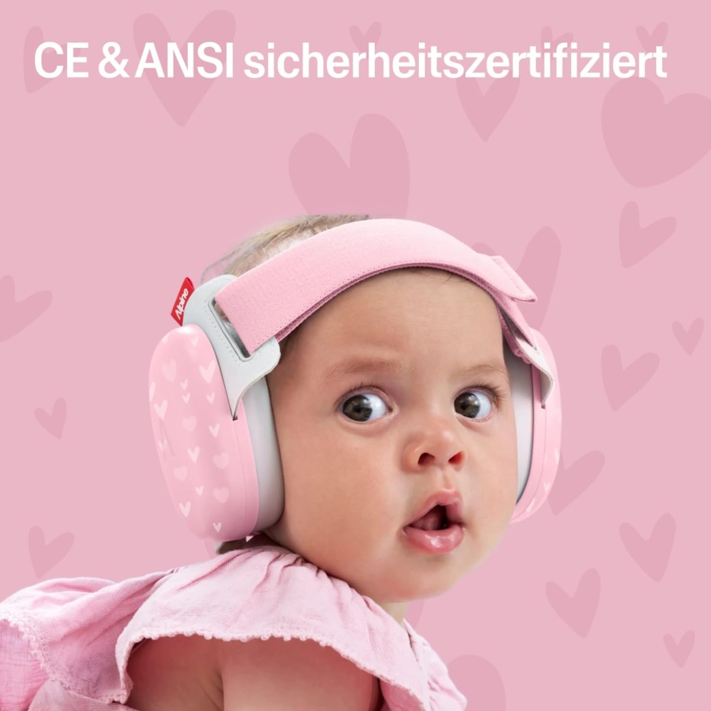 Alpine Muffy Baby Classic - Gehörschutz für Babys - Verstellbares ANTI-SLIP-Kopfband bis 48 Monate - In Deutschland auf Sicherheit getestet - Lärmschutz Kopfhörer verhindert Gehörschäden, Schwarz