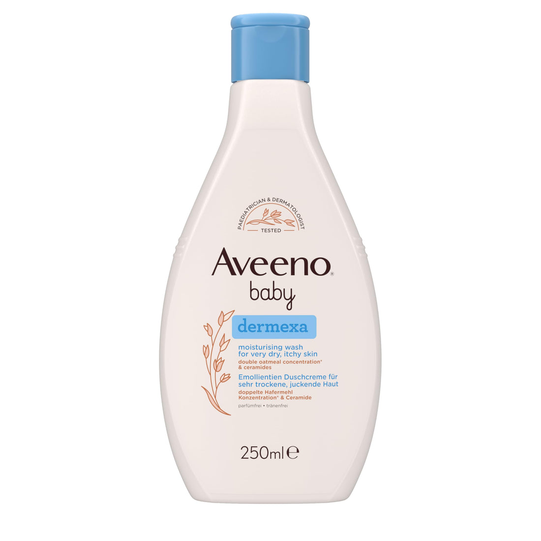 Aveeno® baby dermexa Emollientien Creme mit präbiotischem Hafermehl, Ceramiden & Panthenol für sehr trockene, juckende und zu Neurodermitis neigende Haut, 150 ml