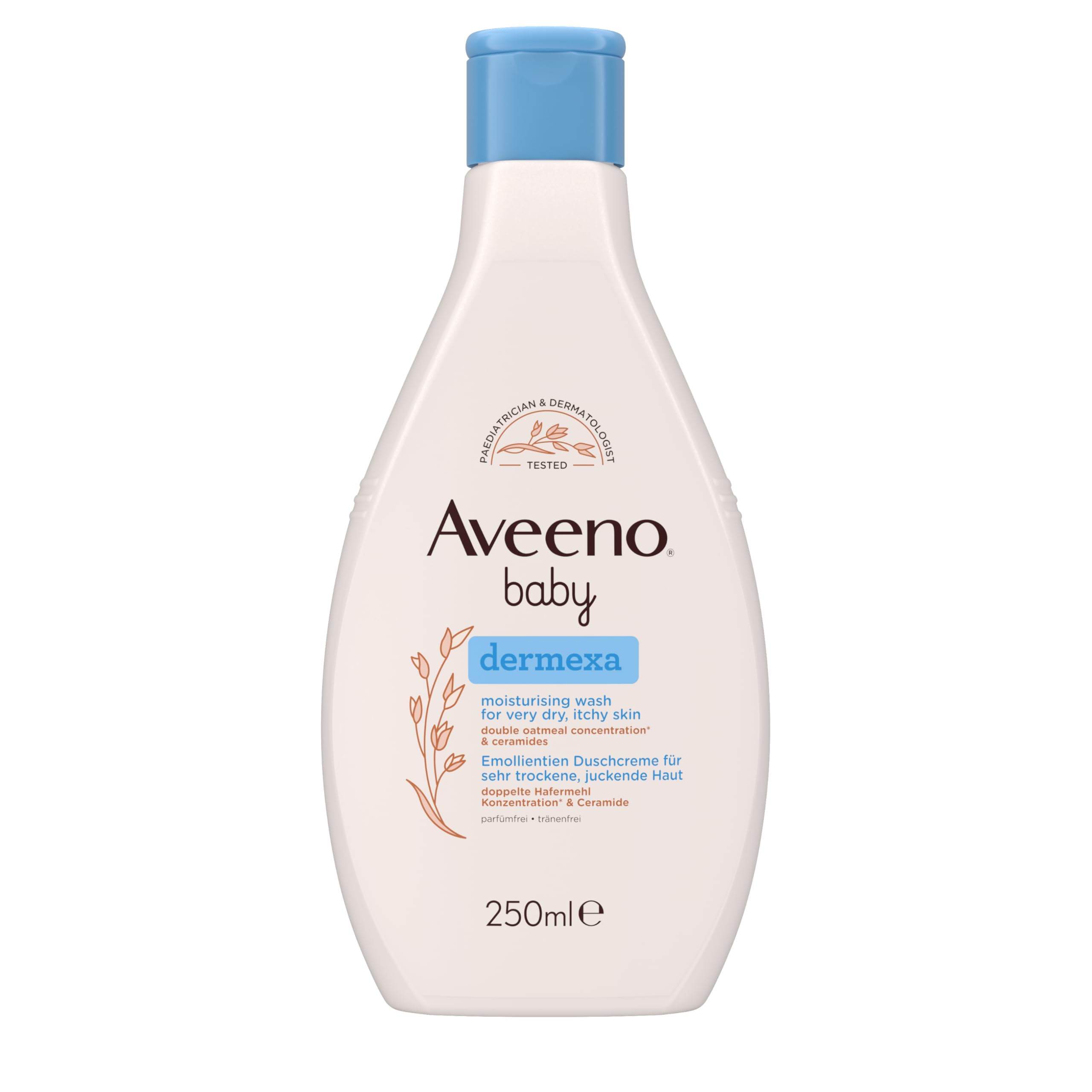 Aveeno® baby dermexa Emollientien Creme mit präbiotischem Hafermehl, Ceramiden & Panthenol für sehr trockene, juckende und zu Neurodermitis neigende Haut, 150 ml