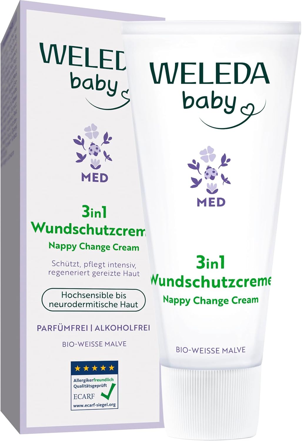 WELEDA Bio Baby Calendula Wundschutzcreme 75ml - Naturkosmetik Wundsalbe / Babycreme für den Schutz empfindlicher Baby Haut im Windelbereich. Hilft bei Rötungen, gereizter Haut und Wundsein