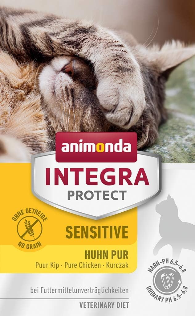 animonda INTEGRA PROTECT Sensitive Huhn Pur (16 x 100 g), Katzen Diätfutter bei Futtermittelallergie, sensitives Katzenfutter für allergische Katzen, Katzennassfutter ohne Getreide