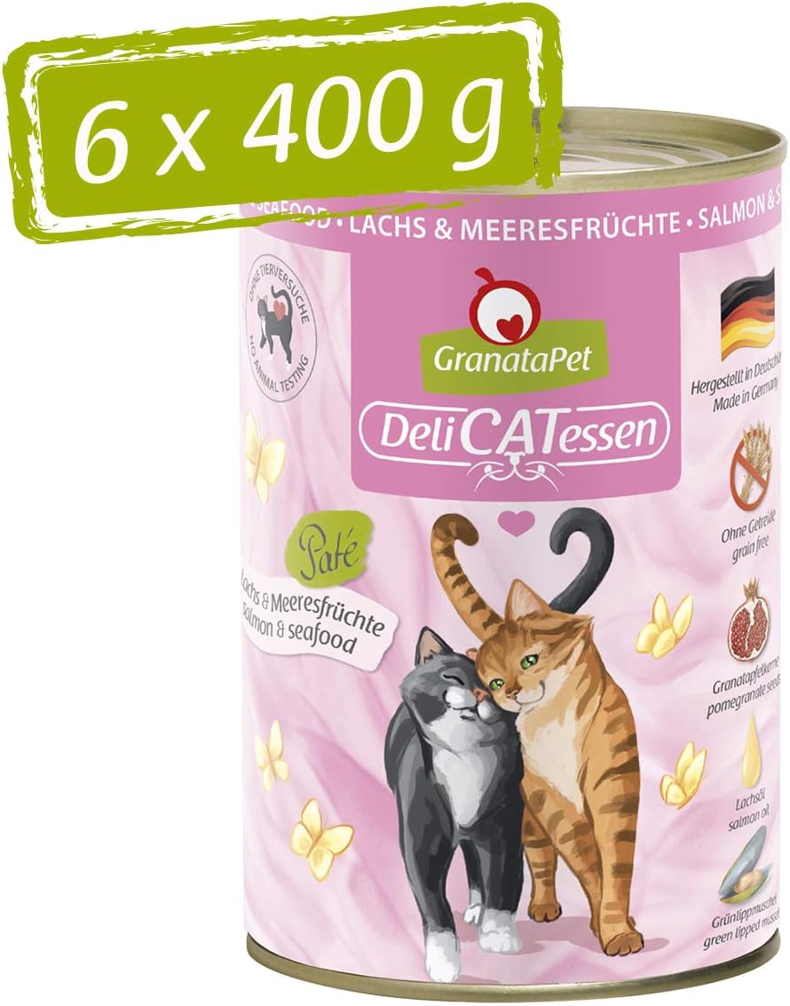GranataPet DeliCatessen Huhn PUR, Nassfutter für Katzen, Futter ohne Getreide & ohne Zuckerzusätze, Katzenfutter mit hohem Fleischanteil & hochwertigen Ölen, 6 x 400 g