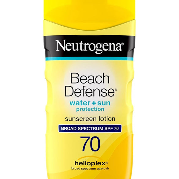 Neutrogena Beach Defense Water Resistant Sunscreen Body Lotion with Broad Spectrum SPF 70, Oil-Free and Fast-Absorbing, 6.7 oz