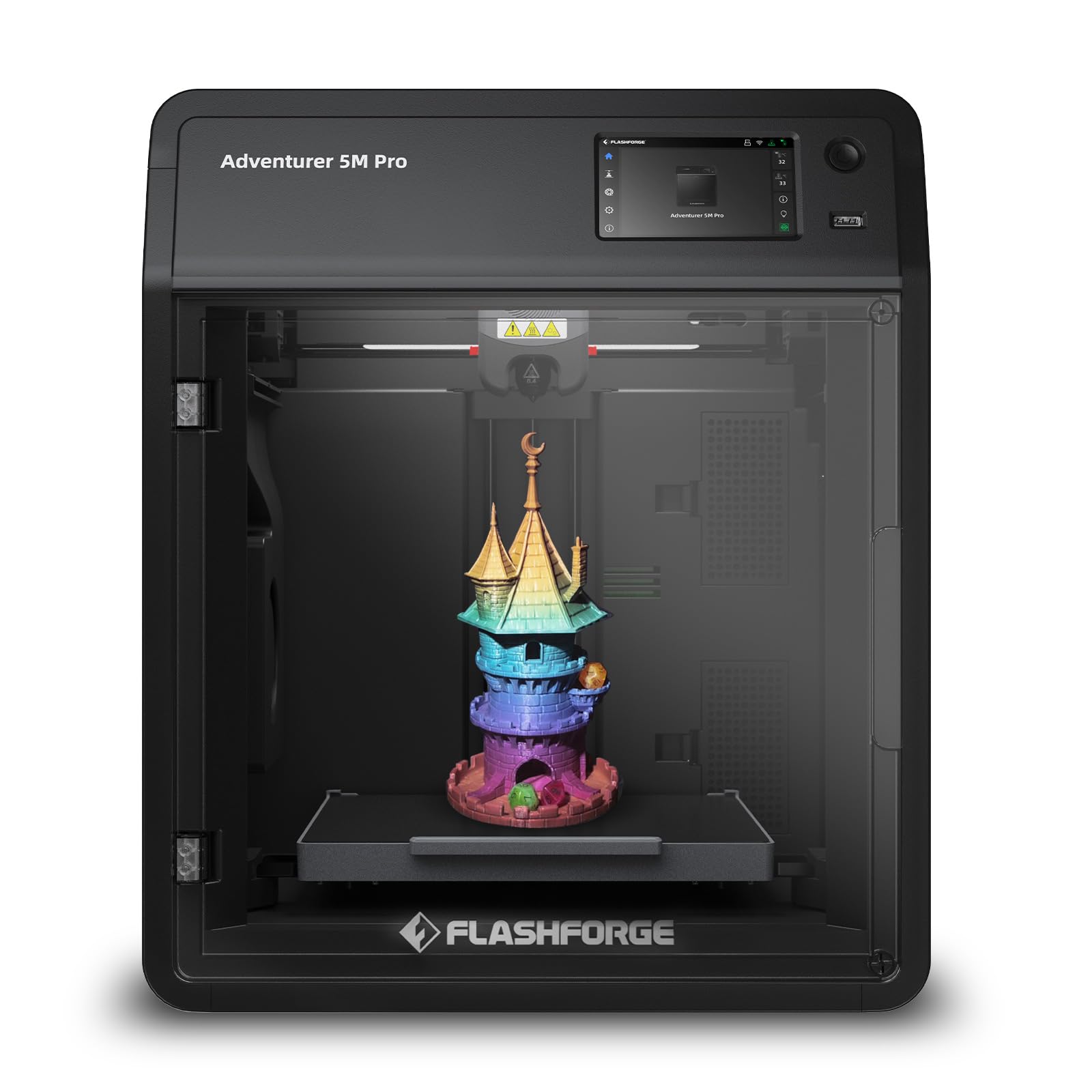 FLASHFORGE Adventurer 5M 3D Printer with Fully Auto Leveling, Max 600mm/s High Speed Printing, 280°C Direct Extruder with 3S Detachable Nozzle, CoreXY All Metal Structure, Print Size 220x220x220mm