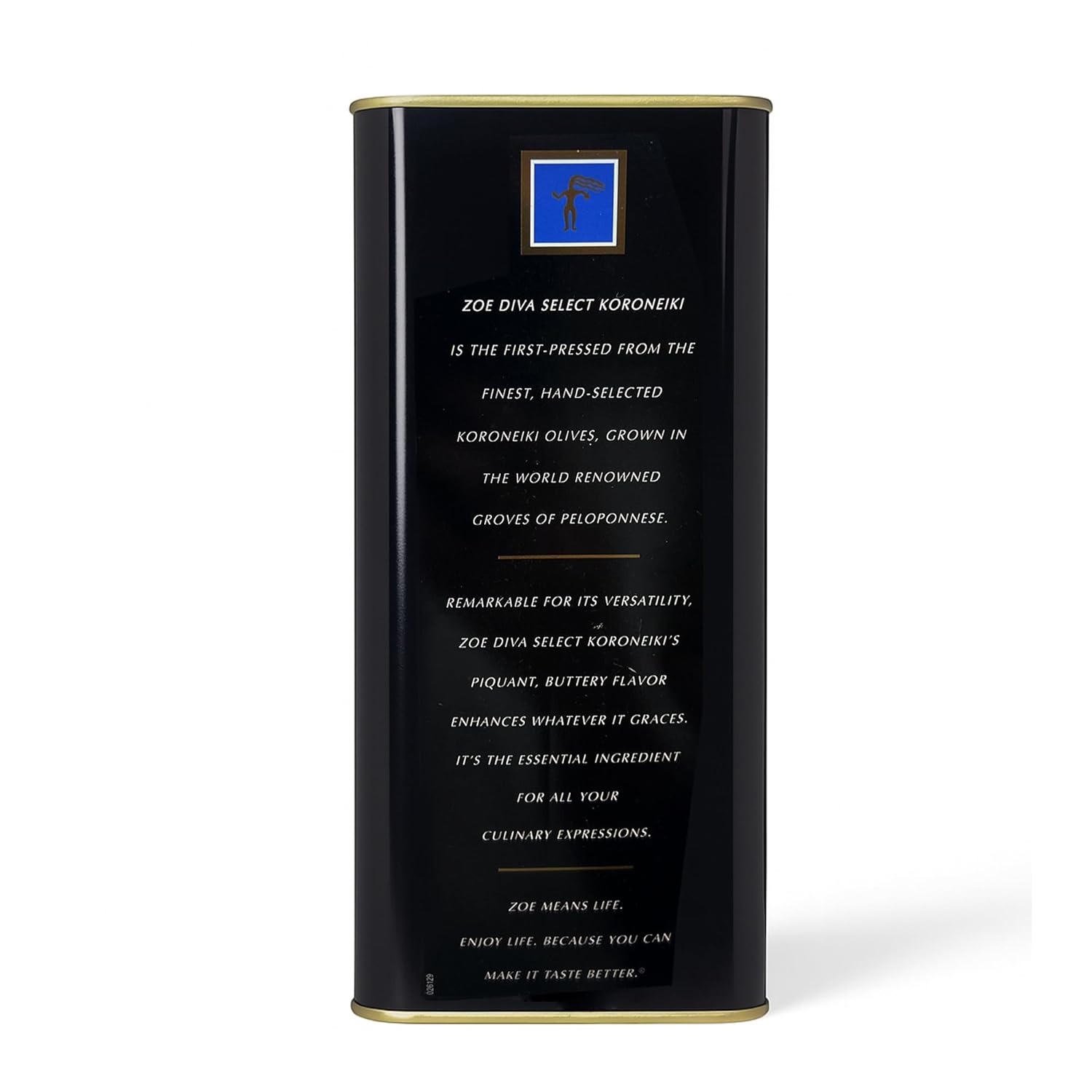 ZOE Diva Select Koroneiki Greek Extra Virgin Olive Oil 3 L (101.4 fl oz) Tin | Cold Pressed, 100% Koroneiki Olives, Imported