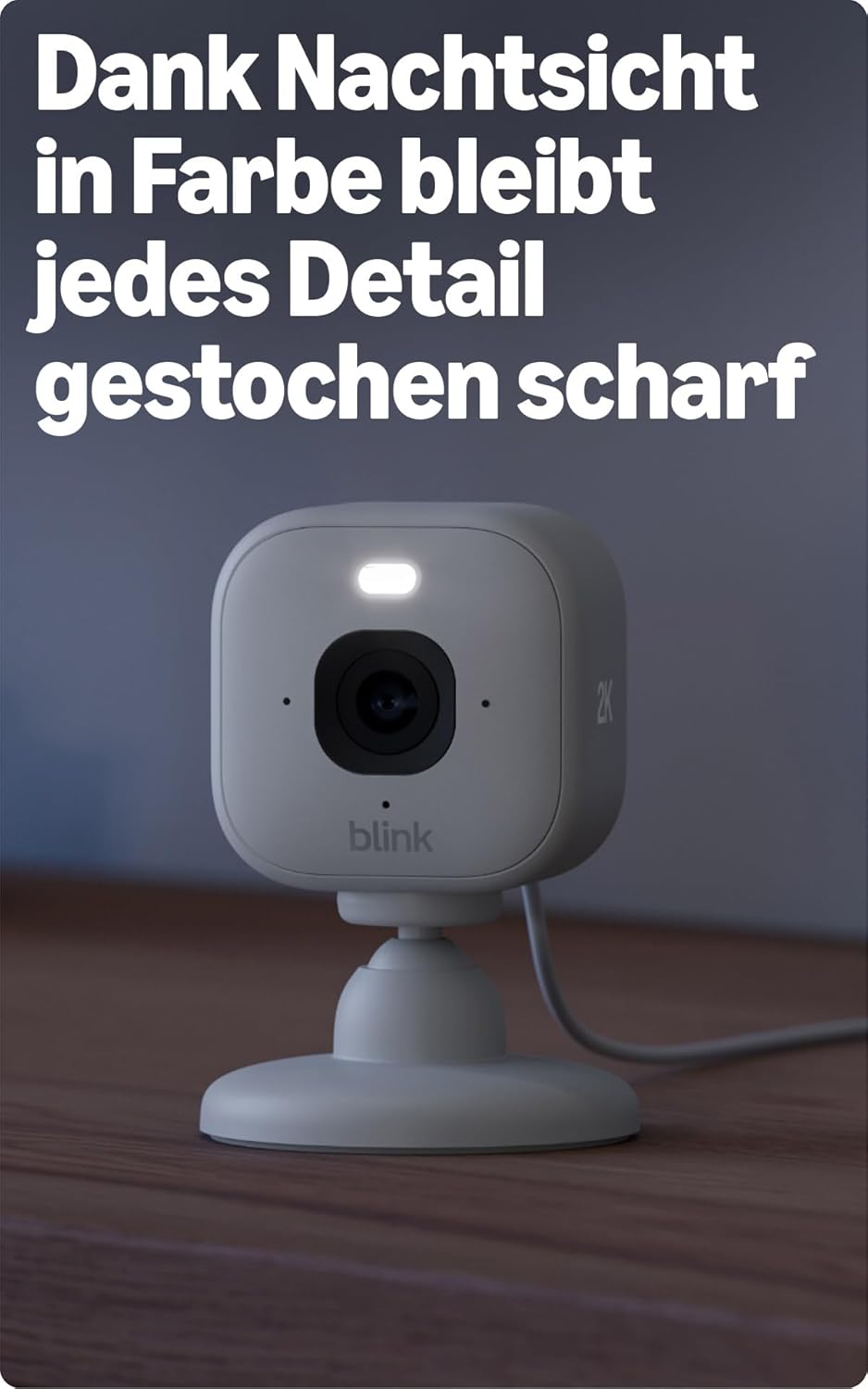 Blink Mini 2K+ (neueste Generation) Überwachungskamera für den Innenbereich| Sicherheitskamera mit Netzstecker für zuhause | 2K-Videoauflösung, 4-fach-Zoom, Nachtsicht in Farbe | 1 Kamera – Schwarz