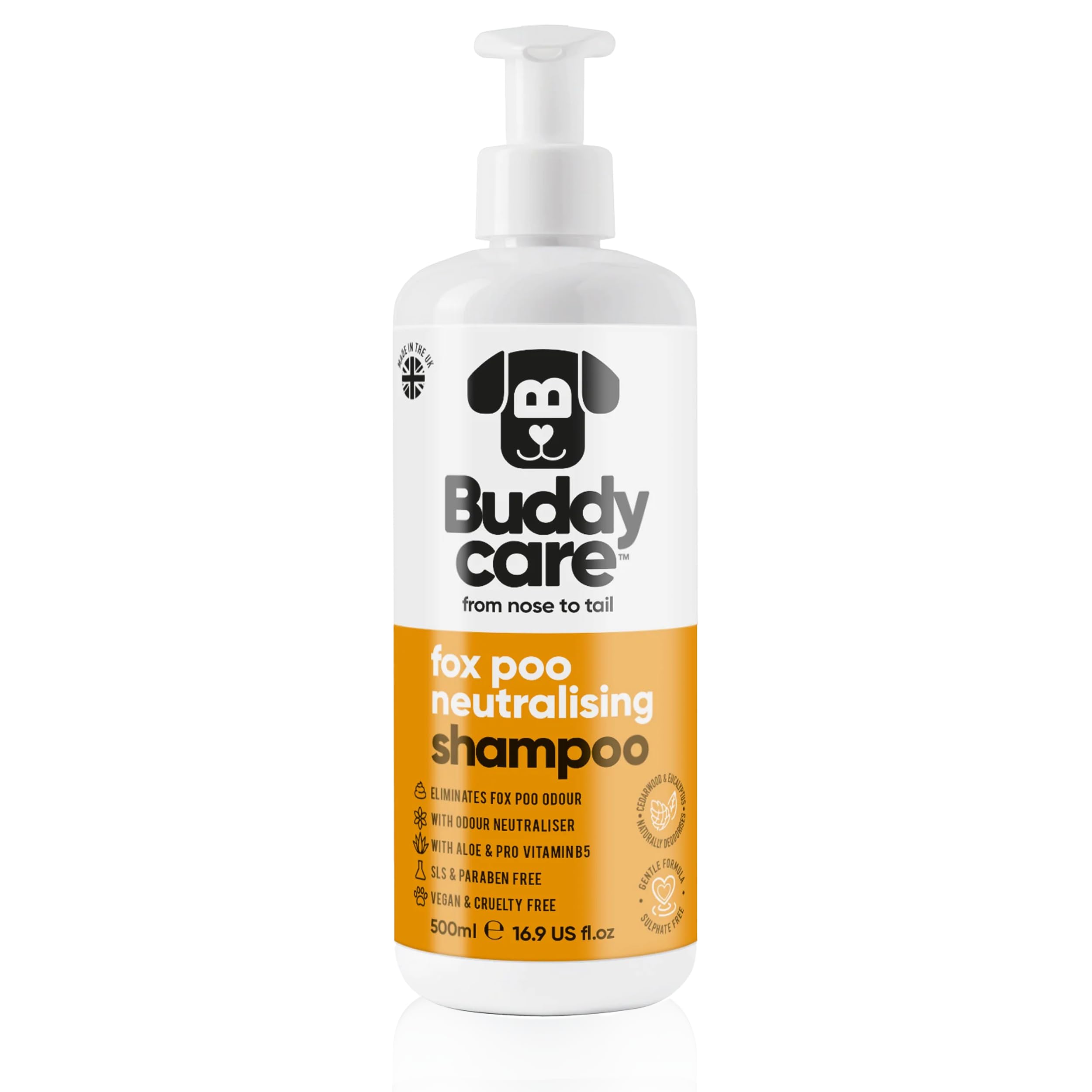 2in1 Hundeshampoo und Conditioner von Buddycare (500ml) - Praktisches Hundeshampoo langhaar und welpen Shampoo Mit Aloe Vera und Pro-Vitamin B5 Rückfettendes Shampoo Für Alle Hunderassen