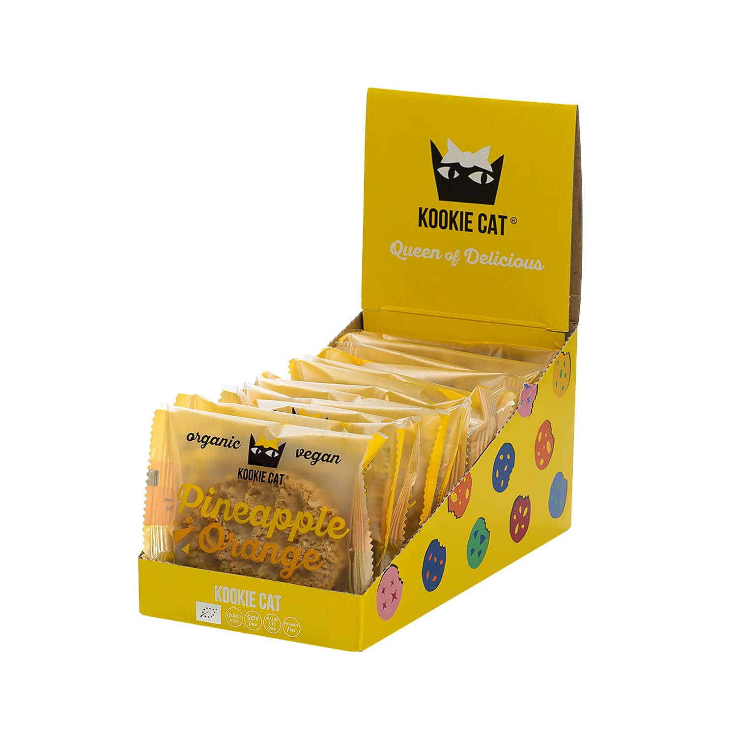 Kookie Cat Vanille Schokochip - Vegane Cookies Einzeln Verpackt, Glutenfrei, Sojafrei, Bio, Cashew & Hafer - 12 X 50g Multipack