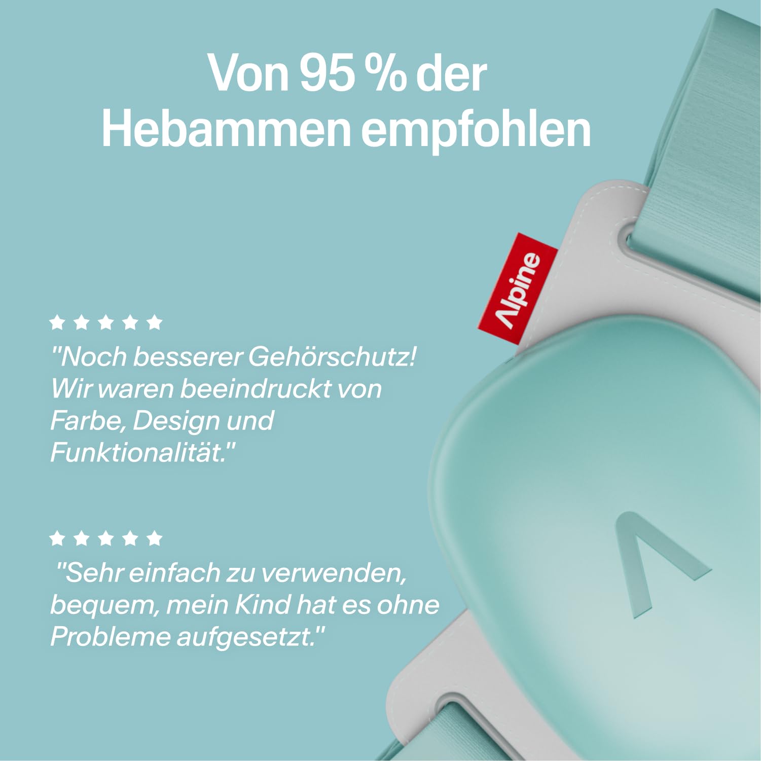 Alpine Muffy Baby Classic - Gehörschutz für Babys - Verstellbares ANTI-SLIP-Kopfband bis 48 Monate - In Deutschland auf Sicherheit getestet - Lärmschutz Kopfhörer verhindert Gehörschäden, Schwarz