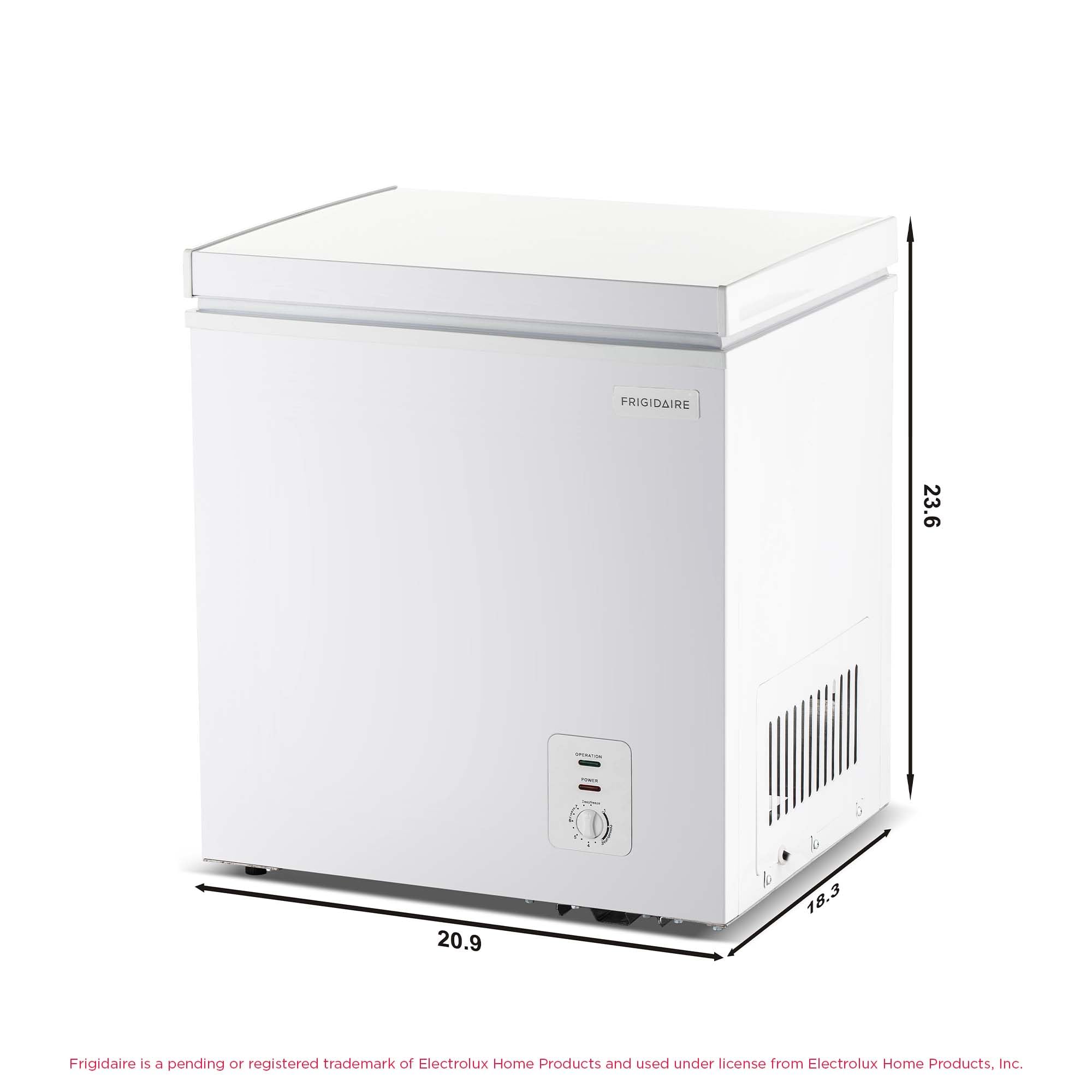 FRIGIDAIRE EFRF7003-BLACK Chest Deep Freezer, 7 Cu. Ft, Black Adjustable Thermostat-Removable Vinyl Coated Wire Basket-Easy Defrost Drain