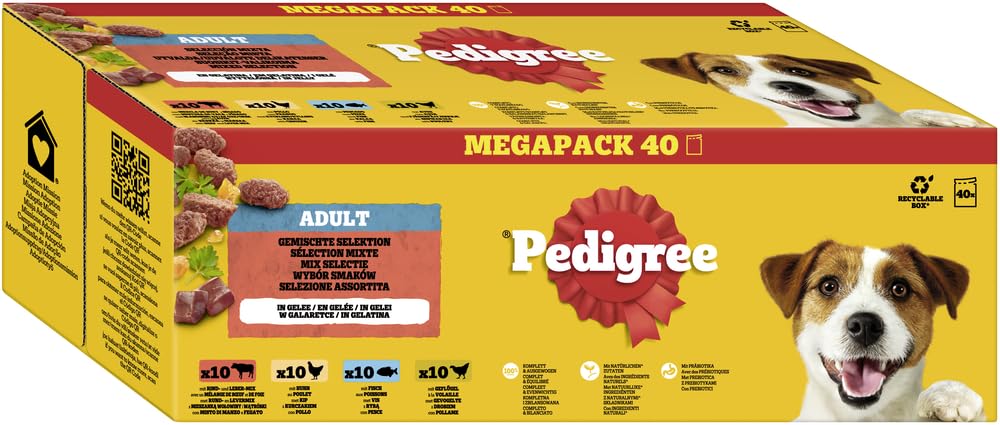 PEDIGREE DOGCARE Hundefutter Portionsbeutel Chunks in Soße Adult 40 x 100g