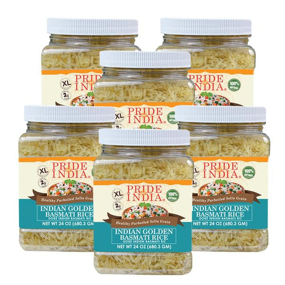 Pride Of India - Extra Long Indian Basmati Rice, Naturally Aged Aromatic Grain, 3 lbs Jar